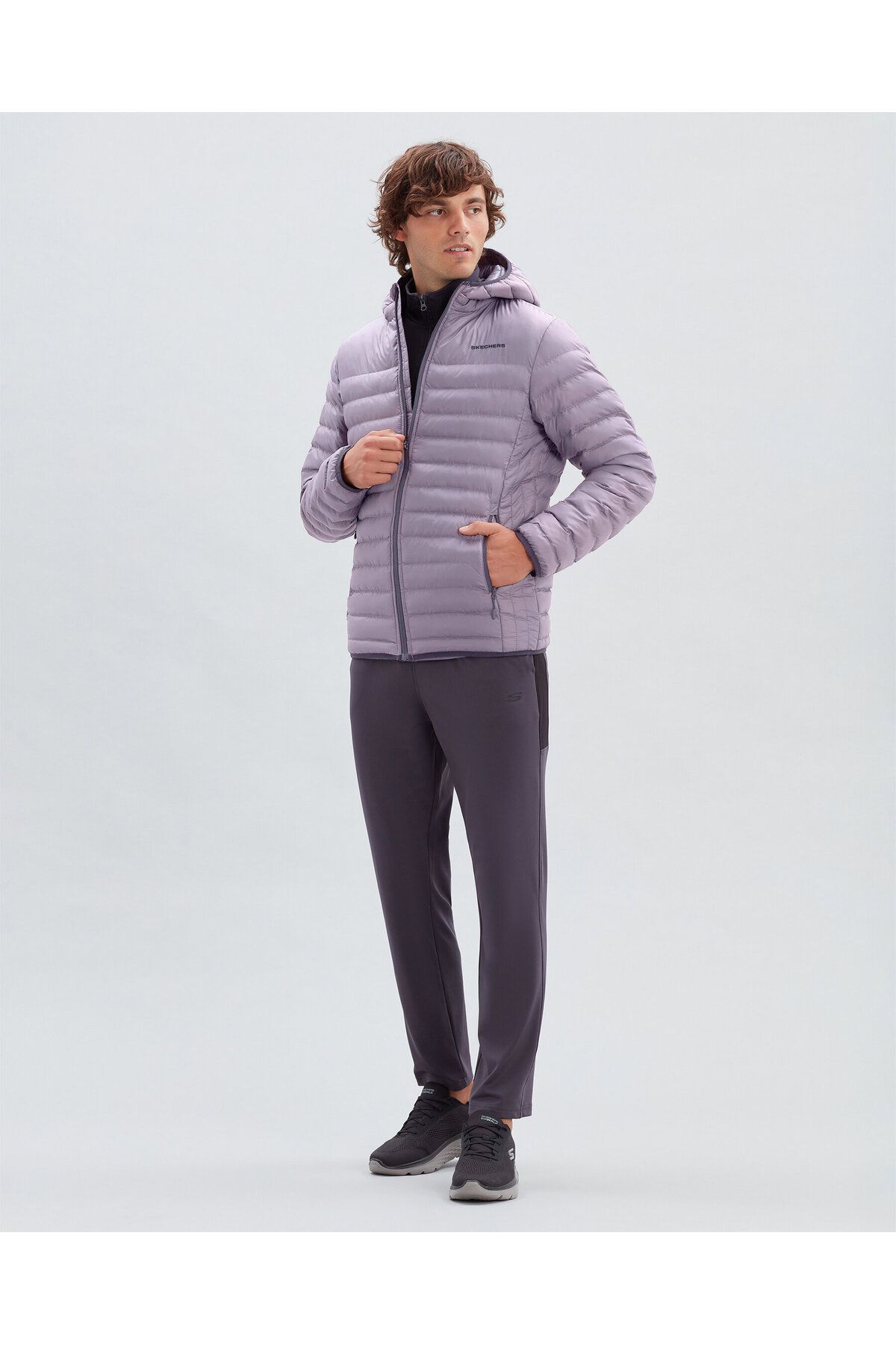Skechers M Essential Hooded Jacket Erkek Mor Mont S202063-506