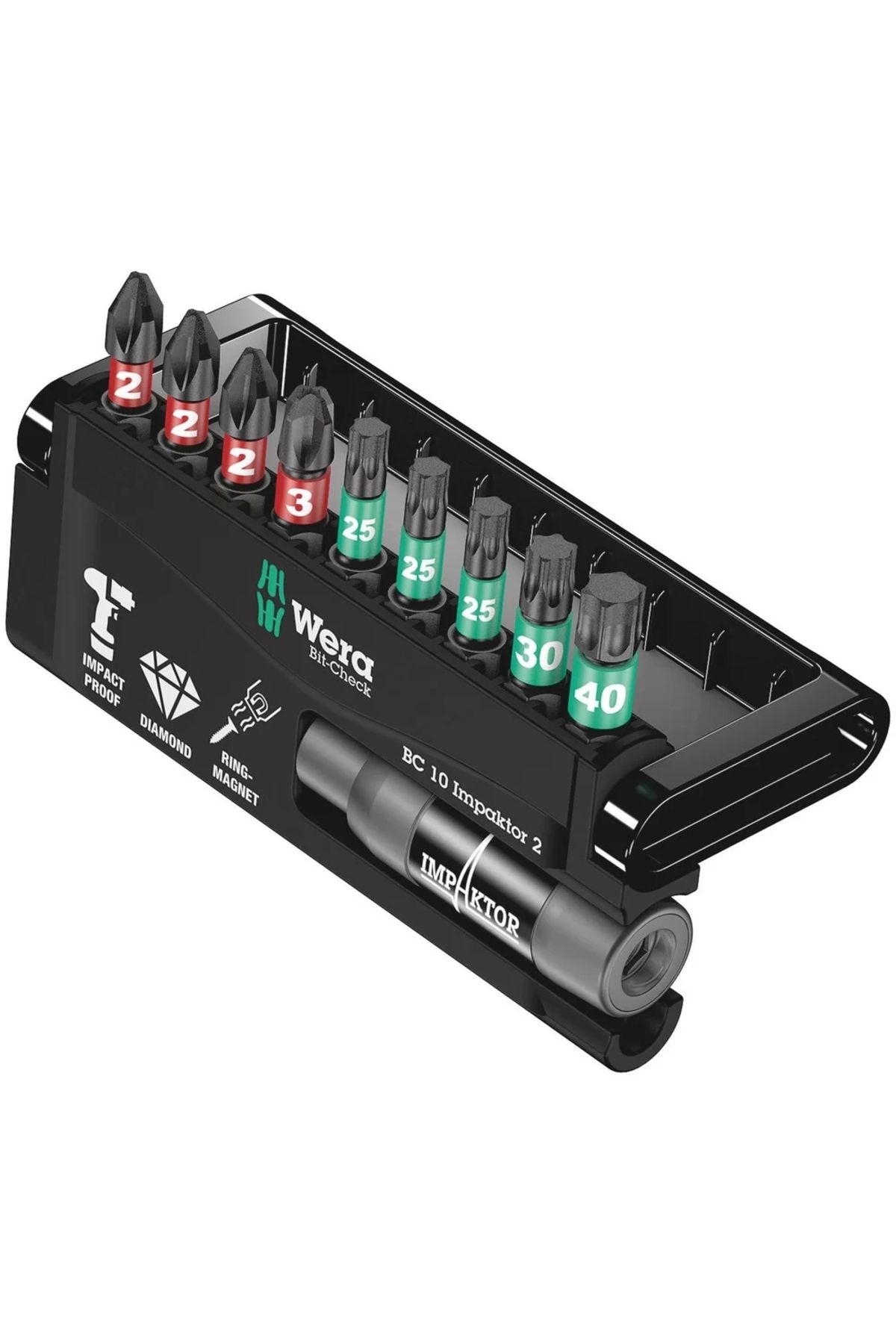 Genel Markalar Modalist 05057682001 Bit-Check 10 Impaktor 2, Diamond Phillips-Torx Bits Uç Seti, Darbeli Uygulamal