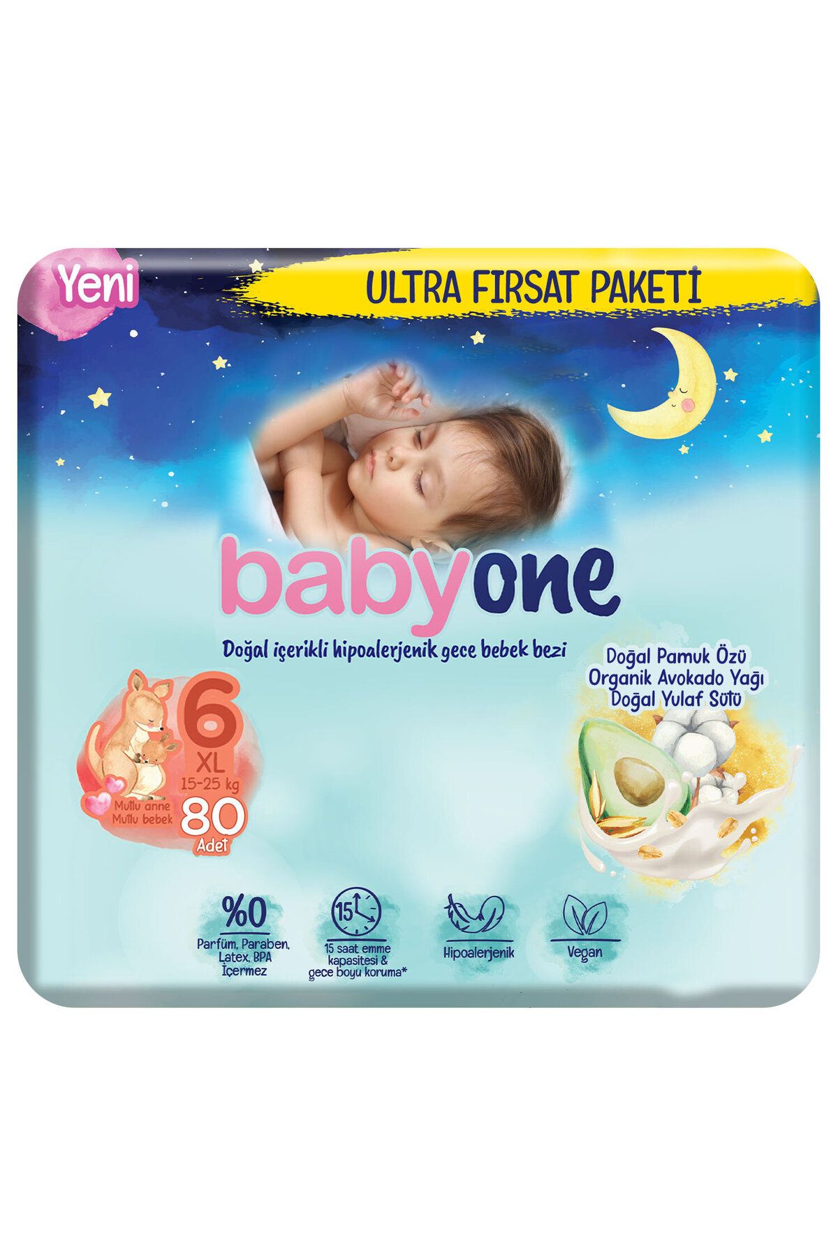 Babyone Yeni Gece Bebek Bezi 6 Beden Xl Ultra Fırsat Paketi 80 Adet