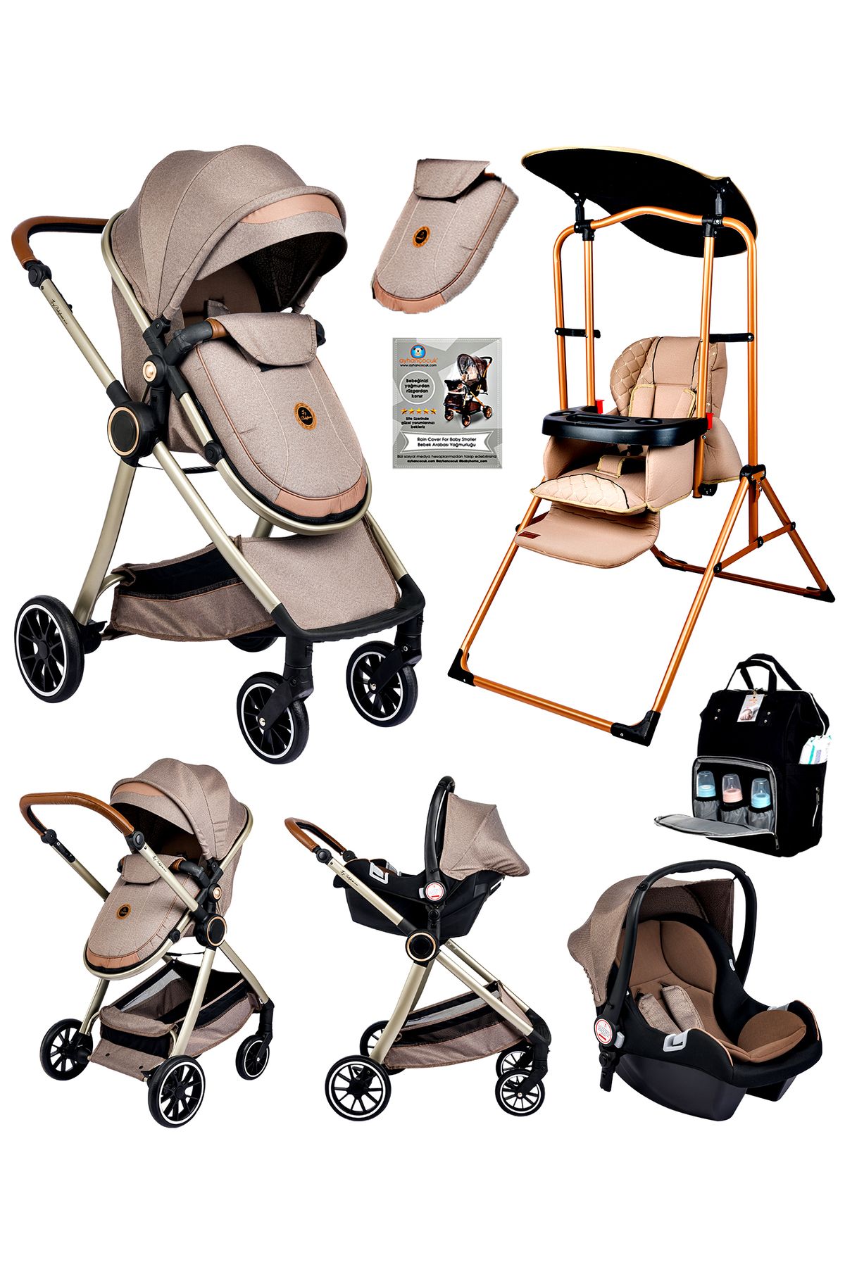 Baby Home Yeni Doğan Set Paketi 990 Travel Sistem Bebek Arabası 850 Çocuk Salıncağı Salincak