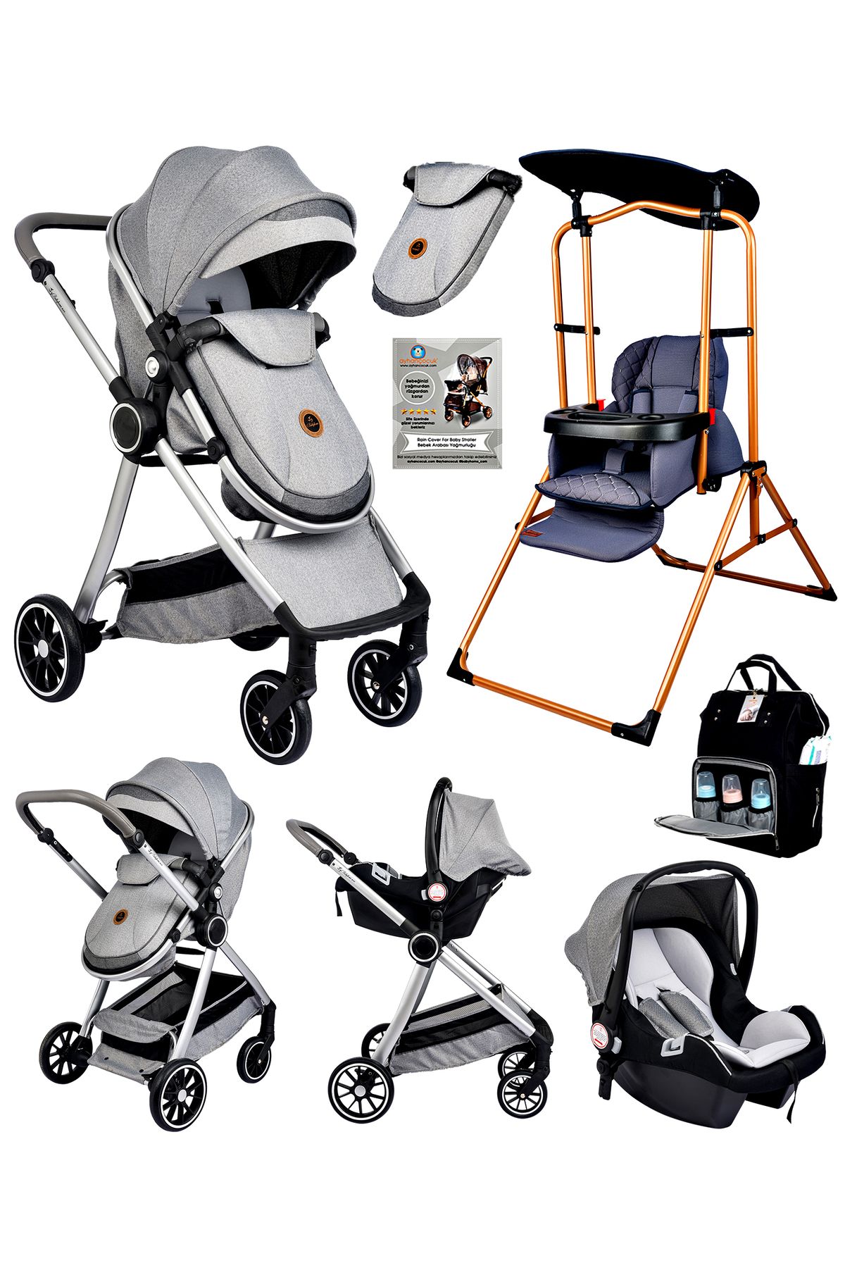 Baby Home Yeni Doğan Set Paketi 990 Travel Sistem Bebek Arabası 850 Çocuk Salıncağı Salincak