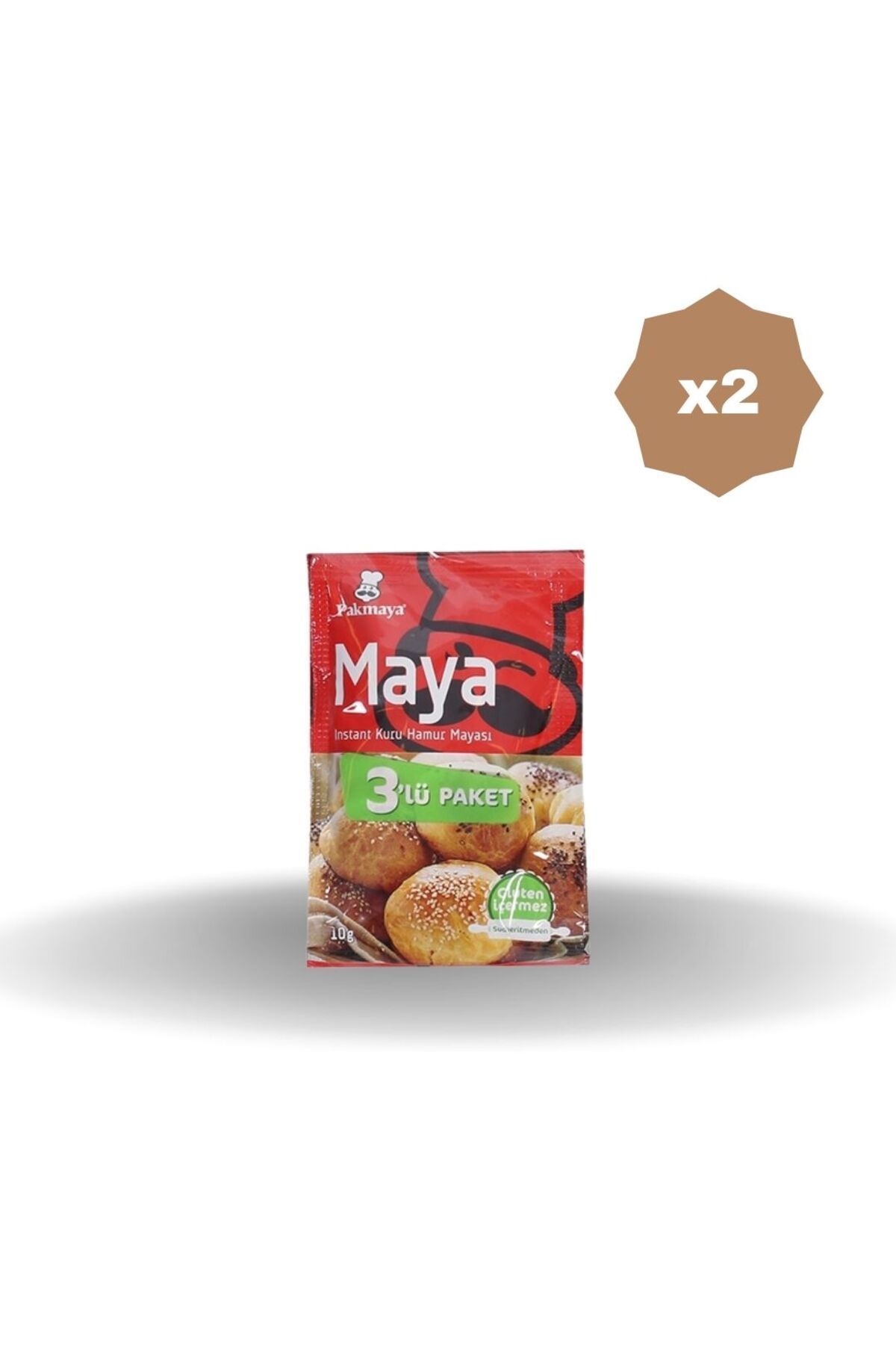 Pakmaya KURU INSTANT MAYA 3'LÜ 10 GR X 2 ADET