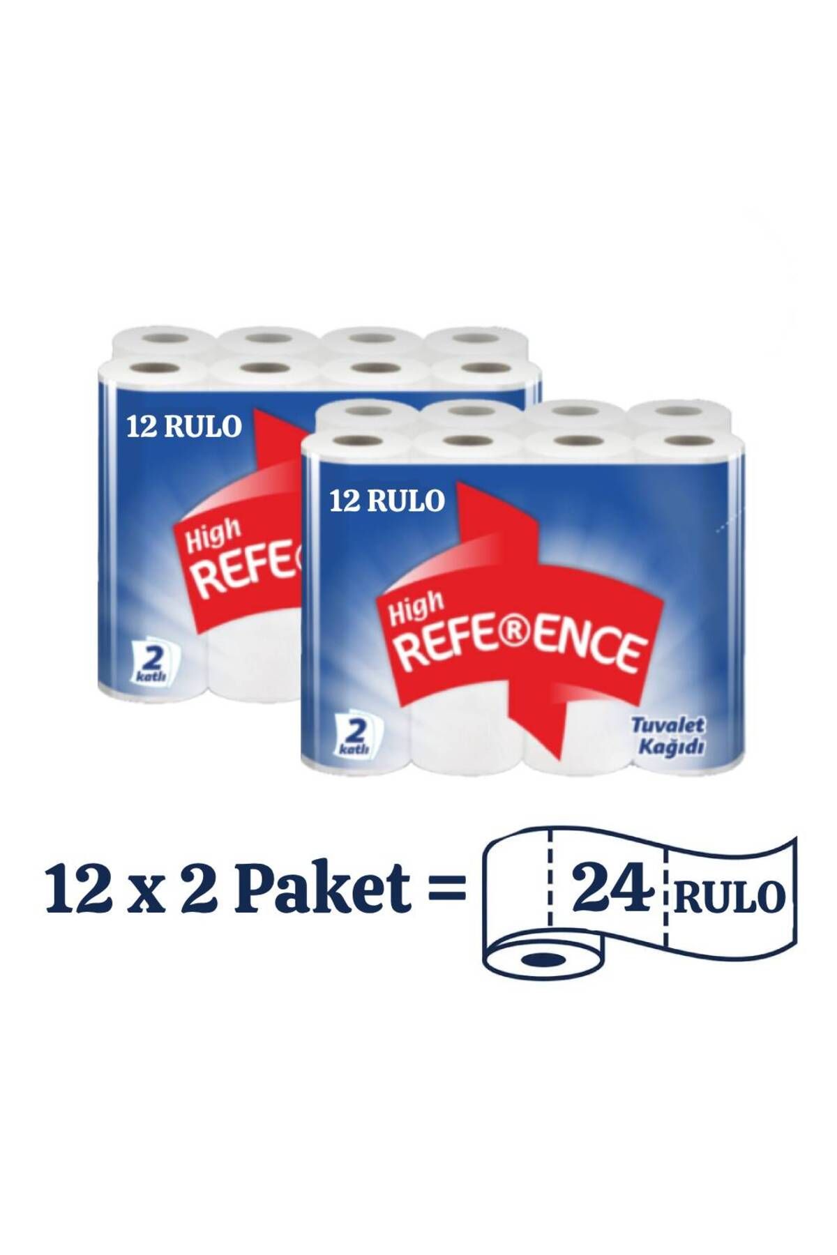 Reference Suya Ultra Dayanıklı Avantaj Paket Çift Katlı Tuvalet Kağıdı 12'li (2 Adet)