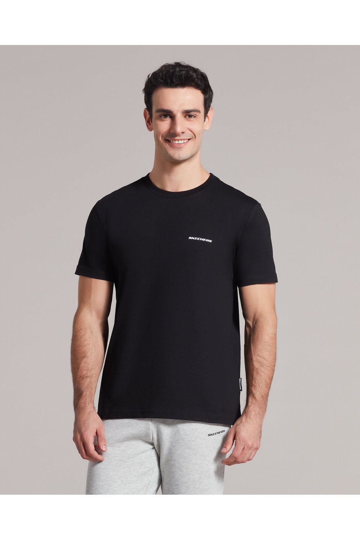 Skechers M New Basics Crew Neck T-shirt Erkek Siyah Tshirt S212910-001