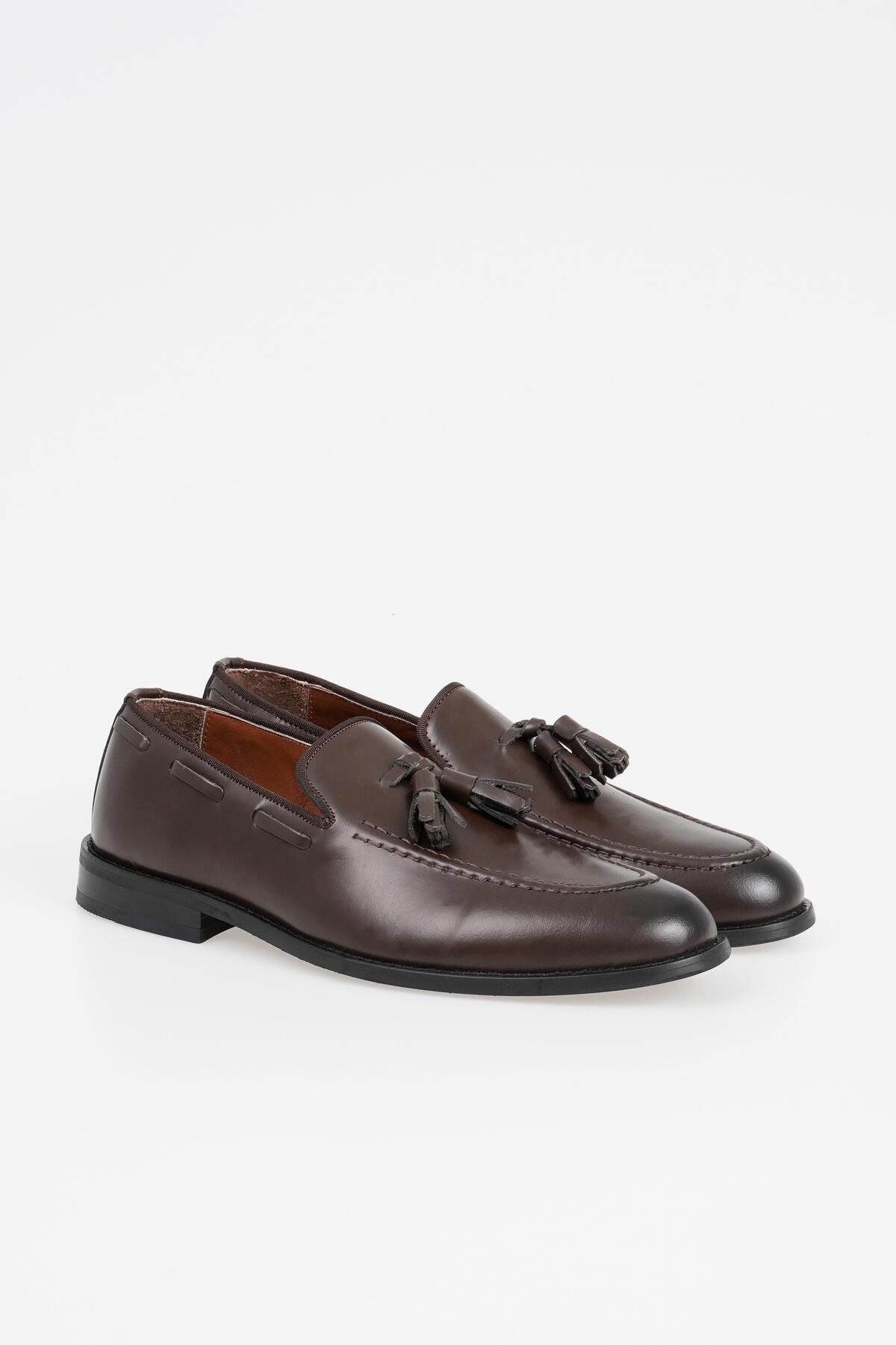 CZ London Hakiki Deri Erkek Klasik Püsküllü Loafer Ayakkabı