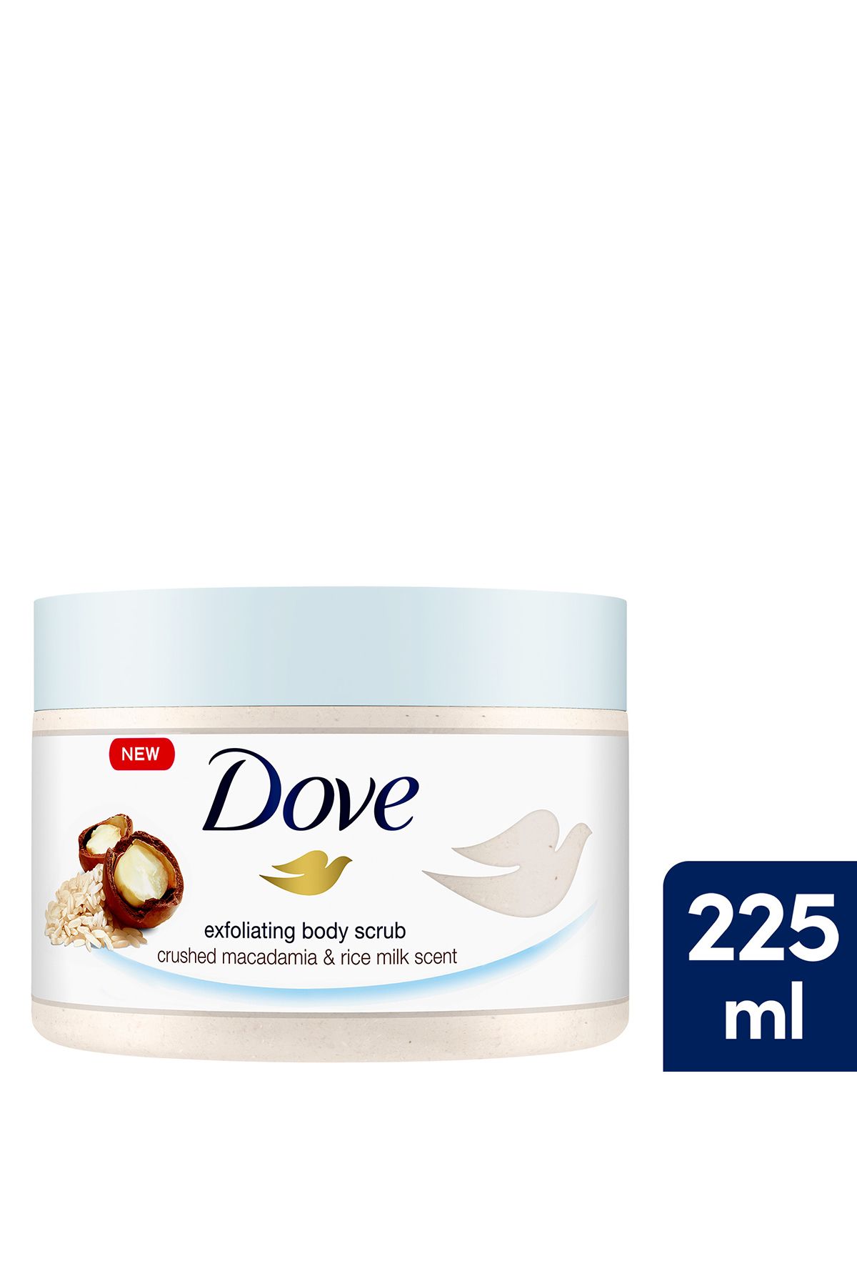Dove Vücut Peelingi Macademia Fındığı Ve Pirinç Sütü 225 ml X1