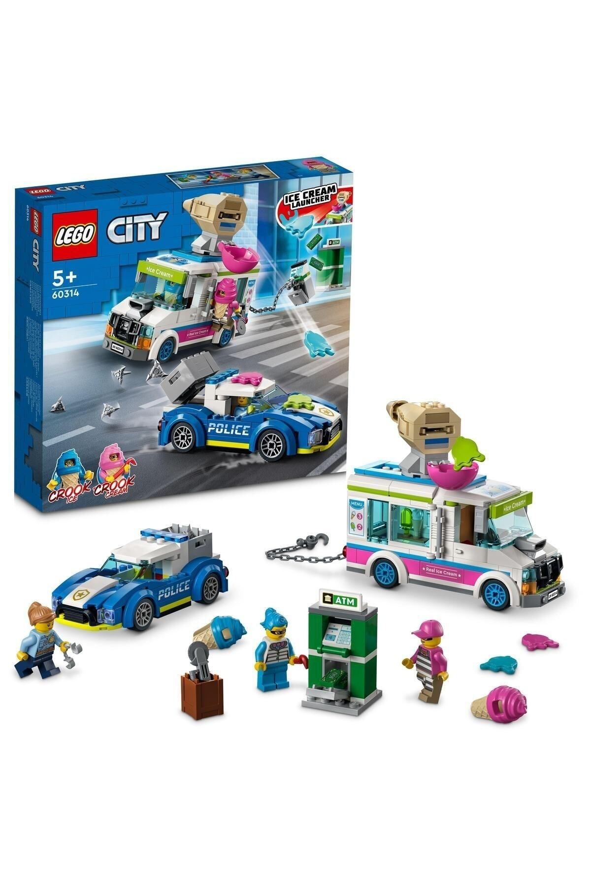 LEGO ® City Dondurma Kamyonu Polis Takibi 60314 Yapım Seti (317 Parça)
