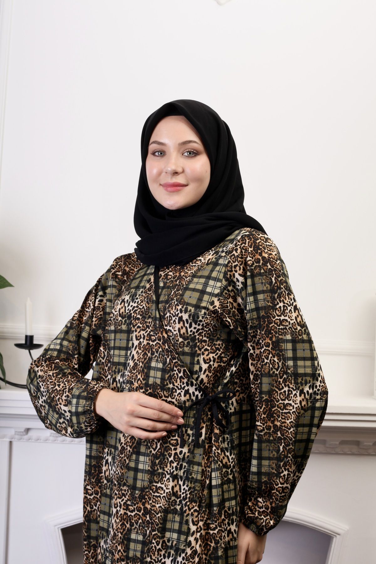 Kutay Collection Yandan Bağlamalı Pamuklu Kadın Namaz Elbisesi