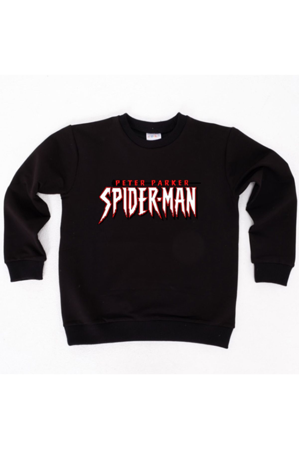 Spiderman baskılı örümcek adam pamuklu kumaş çocuk sweatshirt
