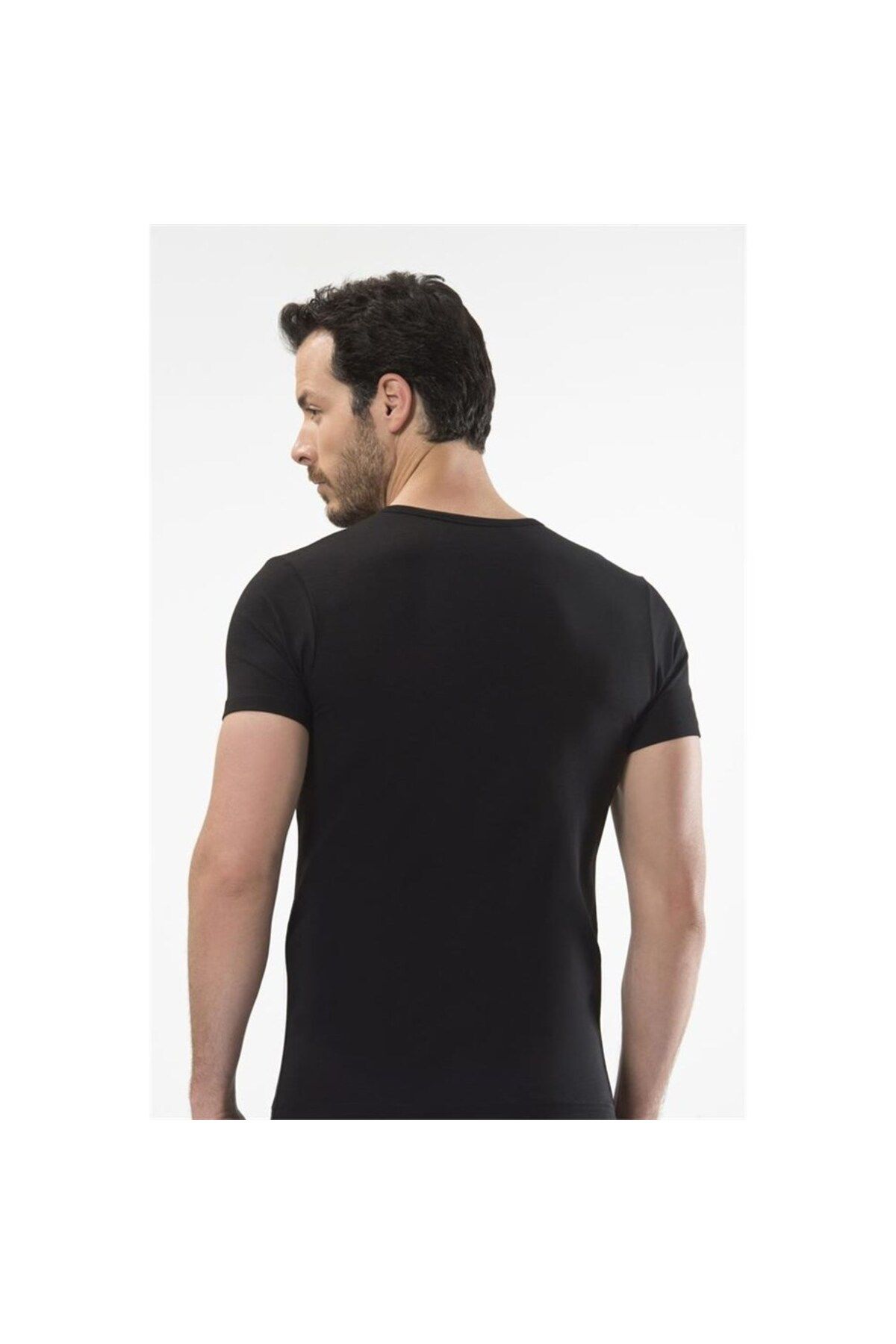Cacharel 1308 Düğmeli Kısa Kollu Erkek T-shirt - Siyah