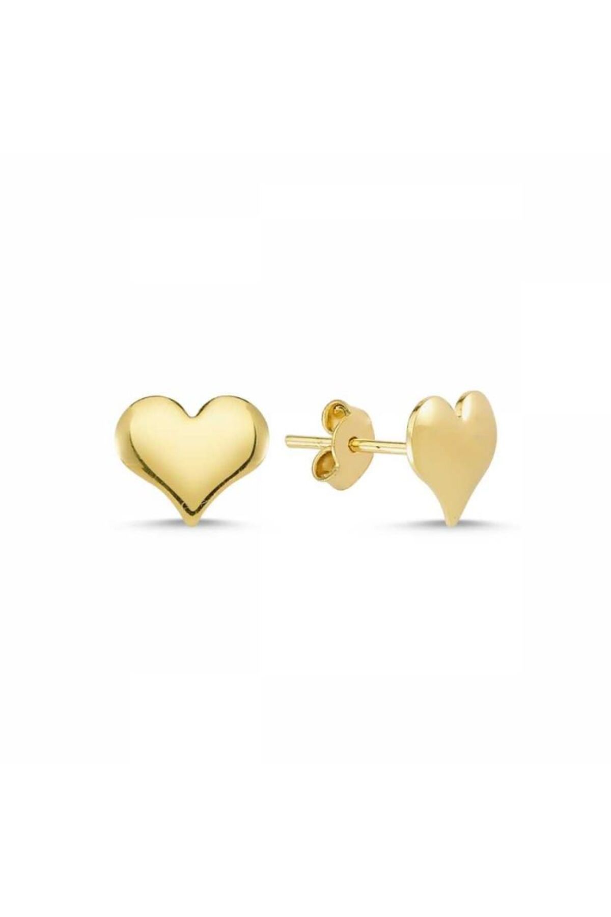 Sembol Gold Altın Kalp Küpe Iğne Model