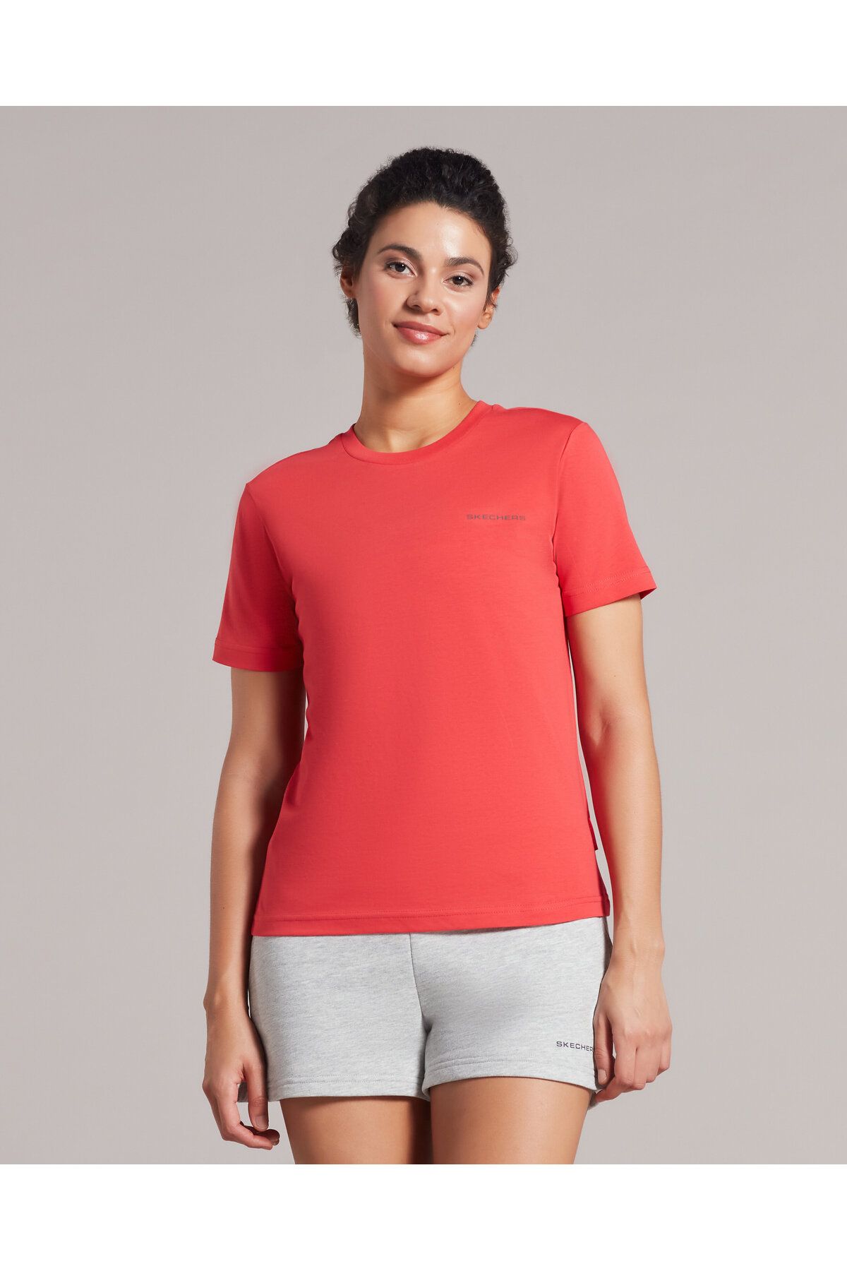 Skechers W New Basics Crew Neck T-shirt Kadın Kırmızı Tshirt S212178-600