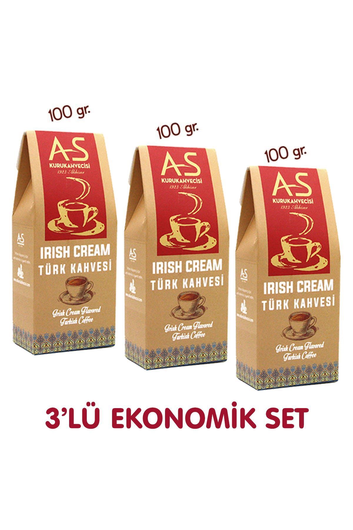 AS Kurukahvecisi 3'lü Irish Cream Türk Kahvesi Ekonomik Set