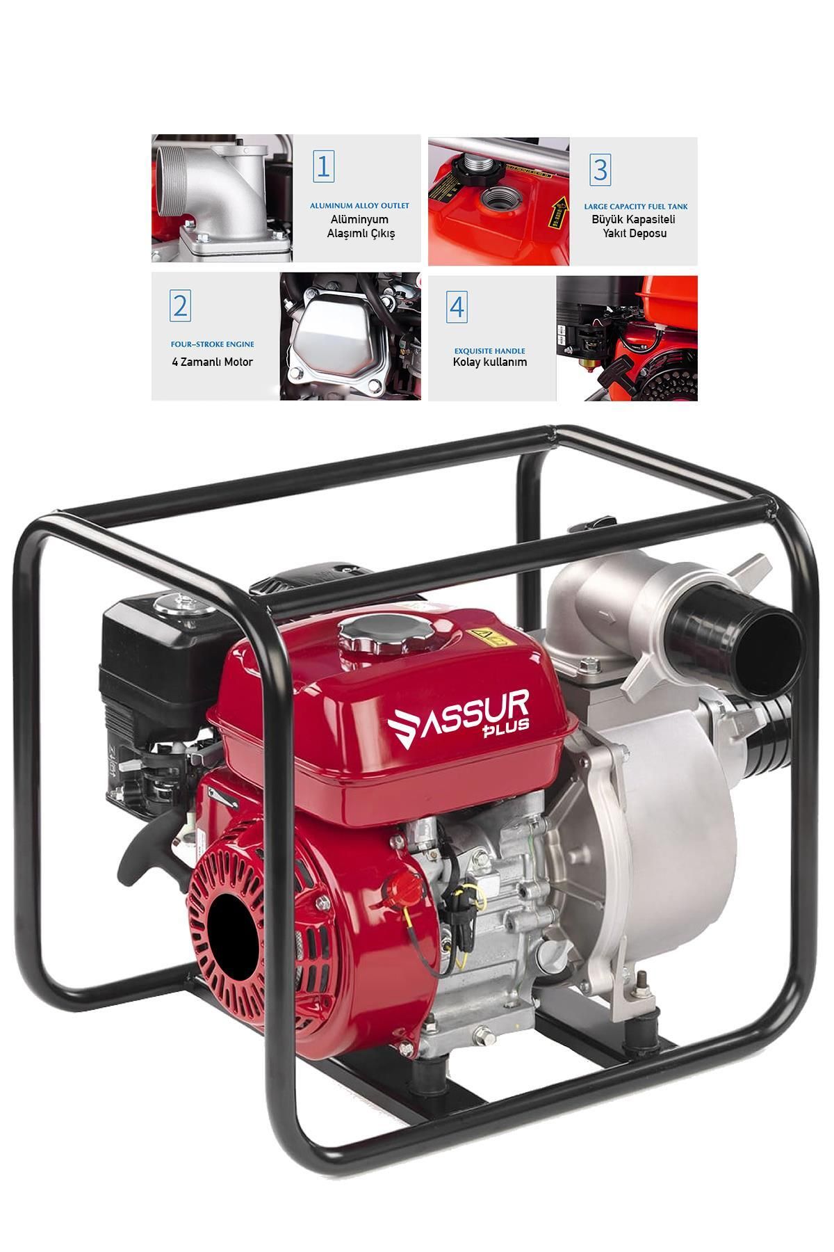 ASSUR PLUS Metal Şanzıman Turbo Benzinli Yüksek Performans 2 Parmak Benzinli Su Motoru