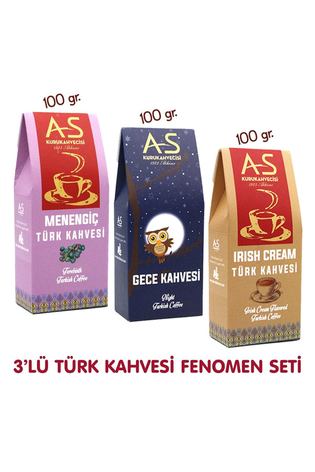 AS Kurukahvecisi 3'lü Türk Kahvesi Fenomen Seti (MENENGİÇ,GECE,İRİSH)