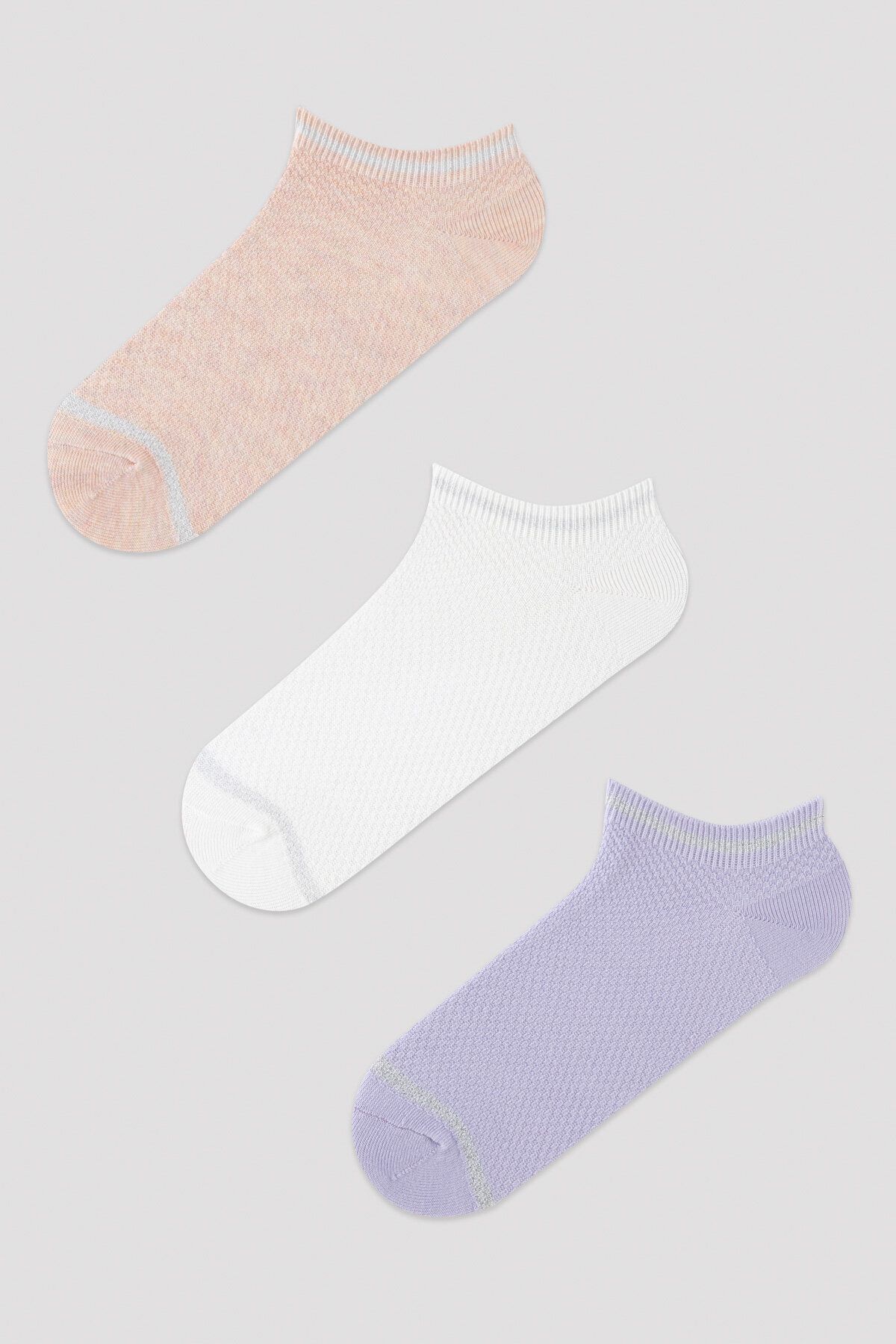 Penti Jakarlı Soft Renkli 3lü Patik Çorap