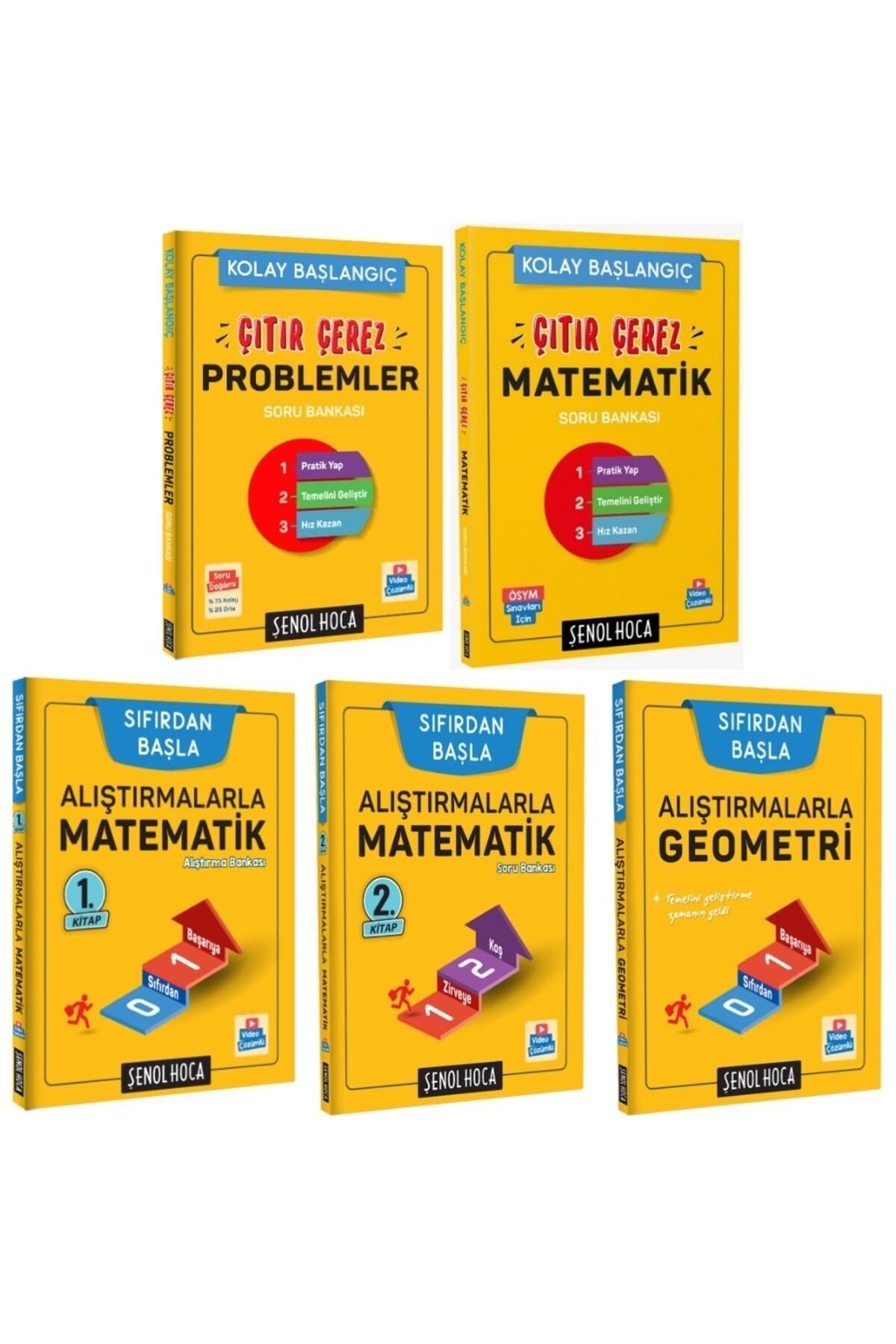 Şenol Hoca Yayınları Alıştırmalarla Geometri Matematik 1-2 Ve Çıtır Çerez Problem-matematik Soru Bankası Seti