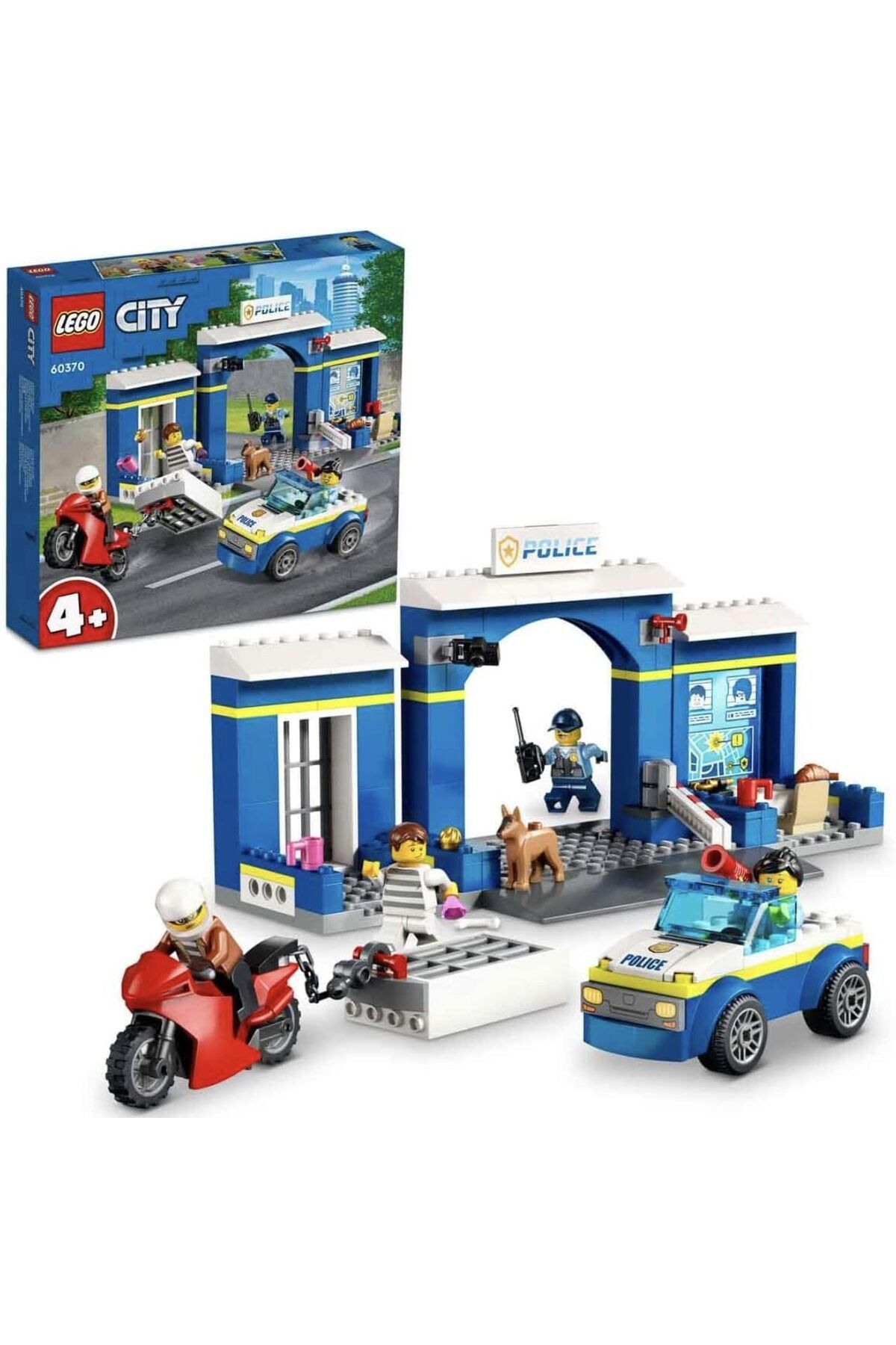 LEGO 4 Yaş Ve Üzeri Çocuklar Için City Polis Merkezi Takibi 60370 Oyuncak Yapım Seti (172 PARÇA)