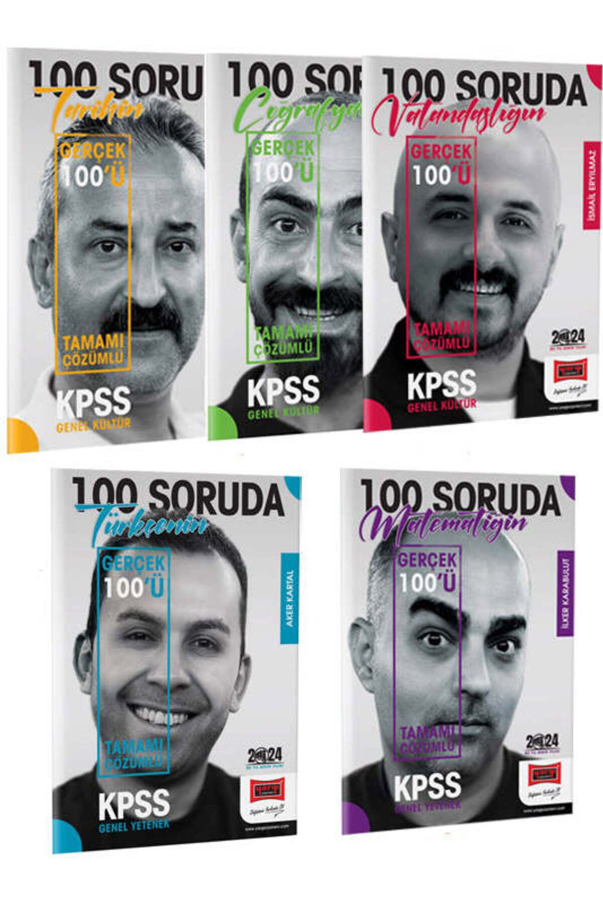 Yargı Yayınları 2024 KPSS 5Yüz Ekibi "Gerçek 100" Serisi GK-GY Soru Bankası Seti