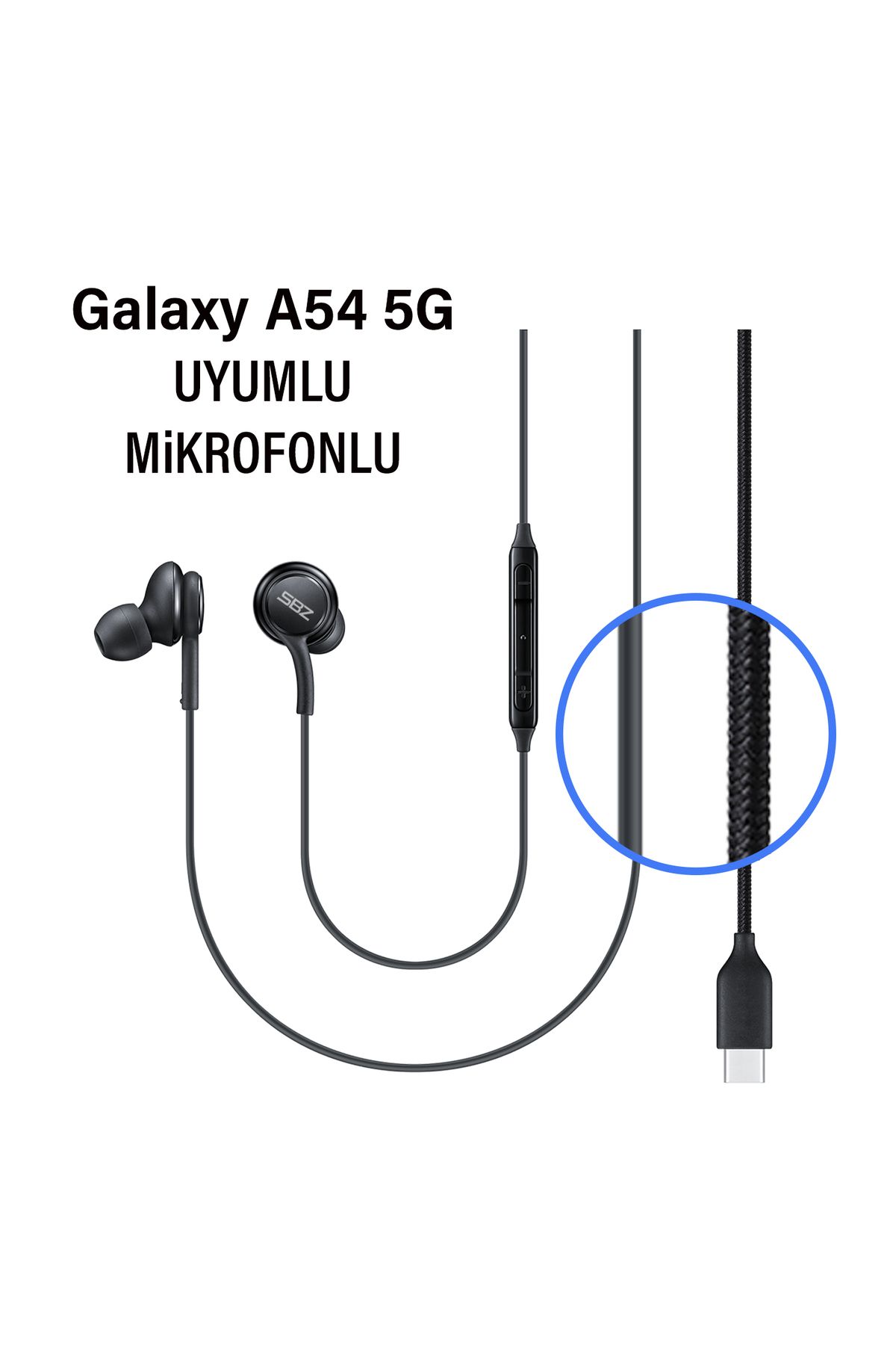 VİZYON Samsung A54 Uyumlu Type C Kulaklık Samsung Galaxy A54 5G Kulaklık Mikrofonlu