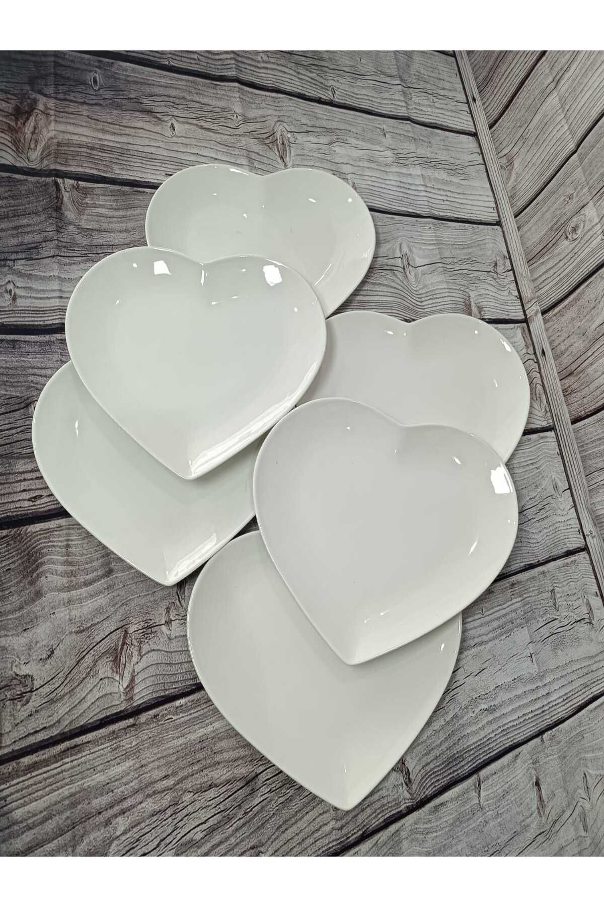 Yamaç Home Pure Porselen Kalp Tabak 6'lı 22x24cm 02ARX DC1.TR-2105