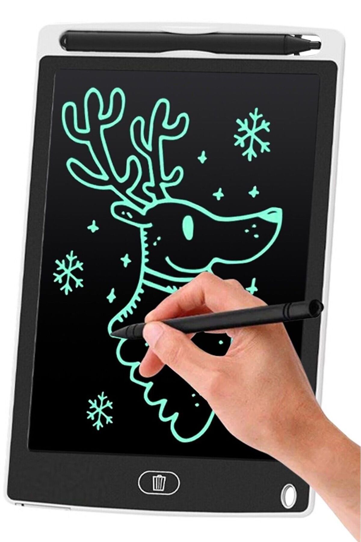 Jetcom Writing Tablet Lcd 8.5 Inç Dijital Kalemli Çizim Yazı Tahtası Grafik Not Yazma Eğitim Tableti Beyaz
