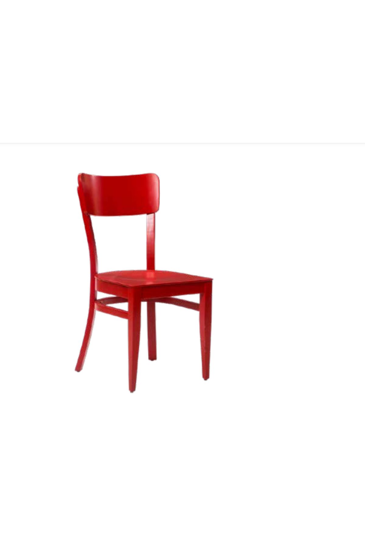 BENGİ TİCARET Sandalye 19885 Zus236 Papel Model Sırtlık Oturm Kırmızı Boya Kayın Ayak El Yapım