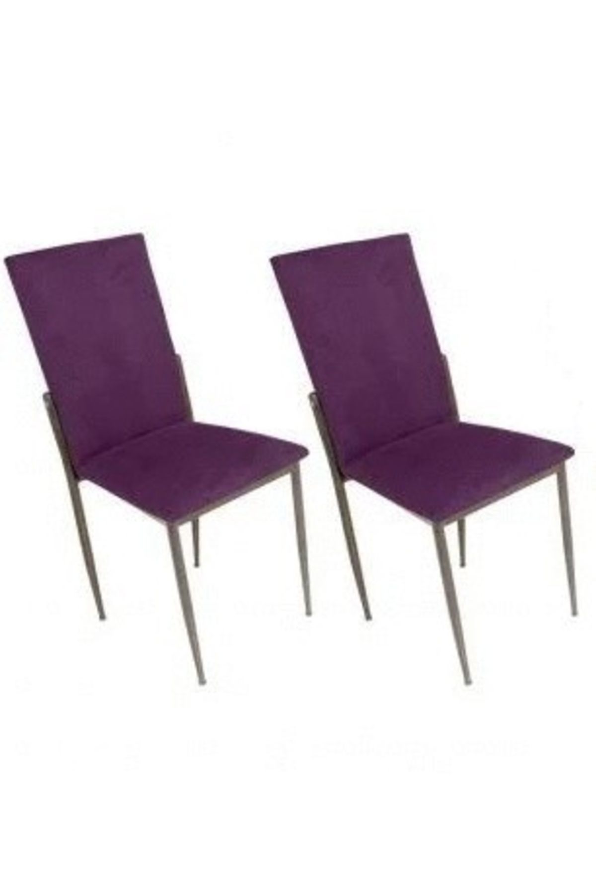 BENGİ TİCARET Sandalye St Gözde Model Metal Transmisyon Nikelaj Mor Renk Kumaş 2 Adet El Yapım