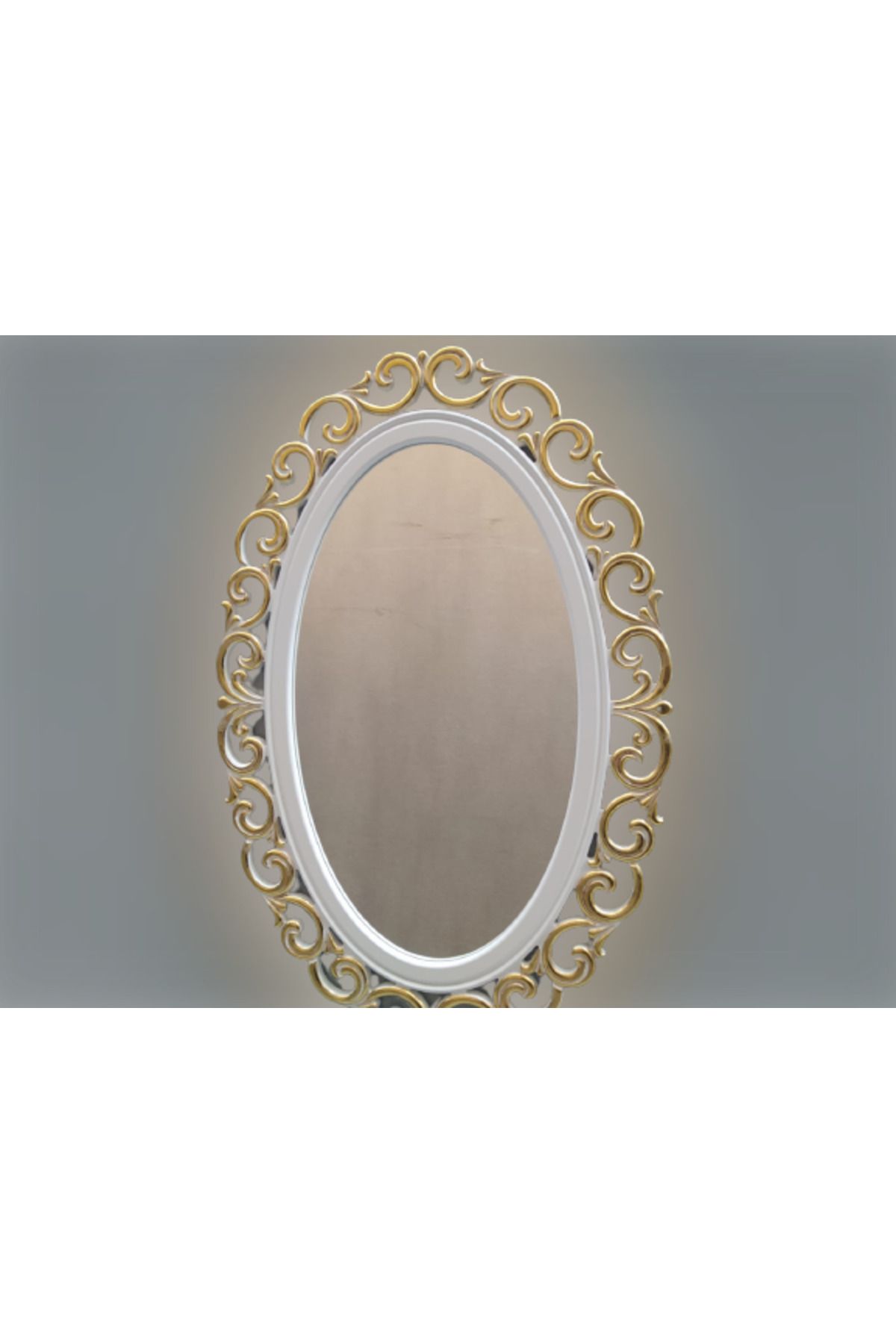 BENGİ TİCARET Ayna-dresuar St Varaklı Model Parlak Gold Renk Kayın Torna Kutu Da Sevk El Yapım