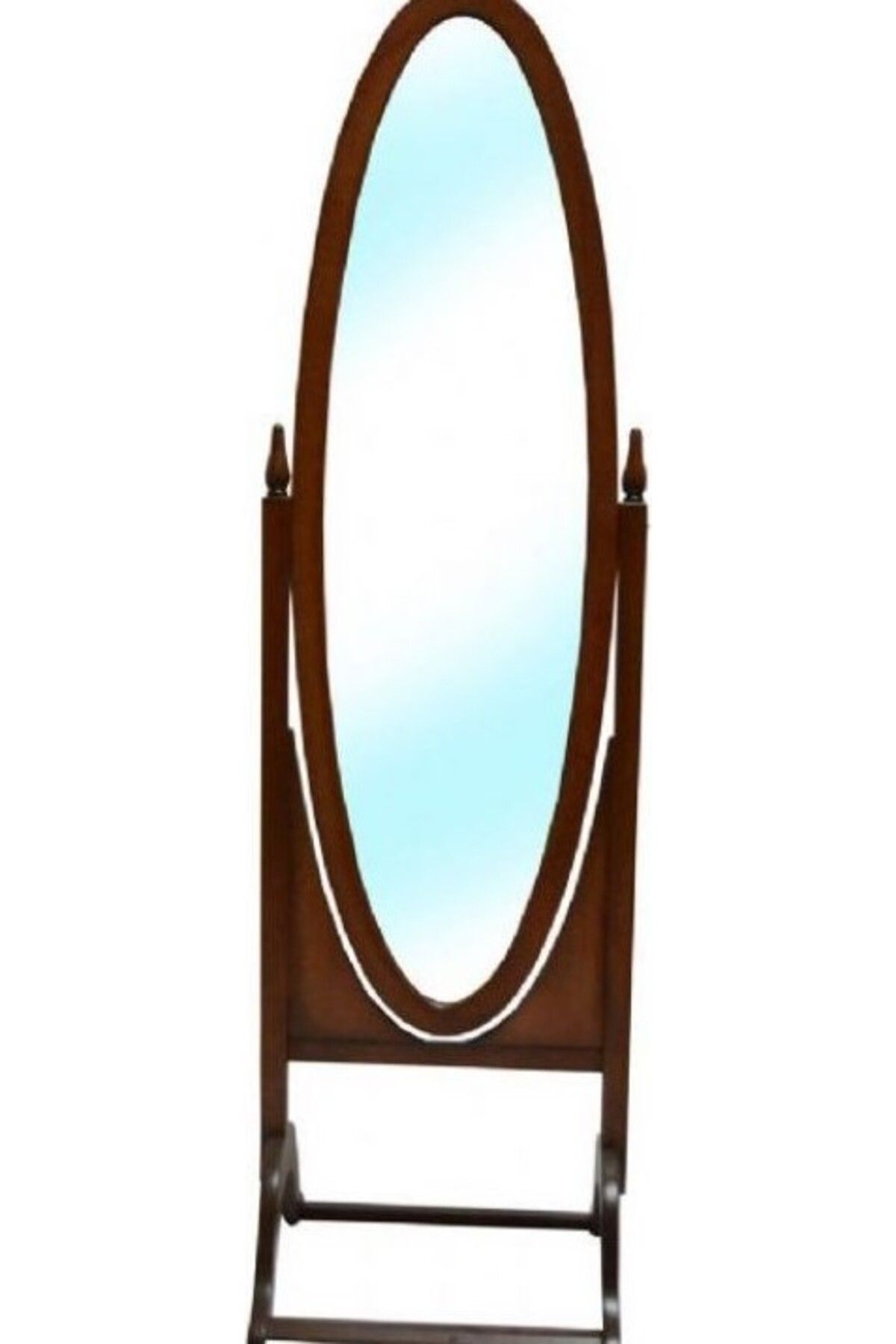 Ankara Mobilya Ayna St Oval Boy Ahşap Kayın Mdf Parlak Ceviz Natüre Boya Klasik Mobilya El Yapım