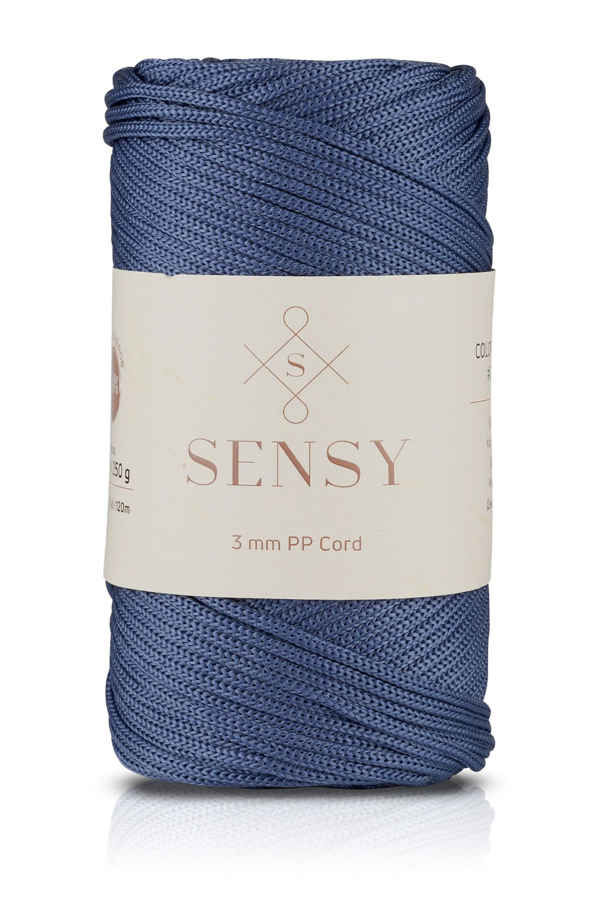 SENSY 3 Mm - 250 gr Polyester Makrome Ipi Kot Mavisi 120 M Polyester Makrome Ip Supla Ip Ve Çanta Ipliği