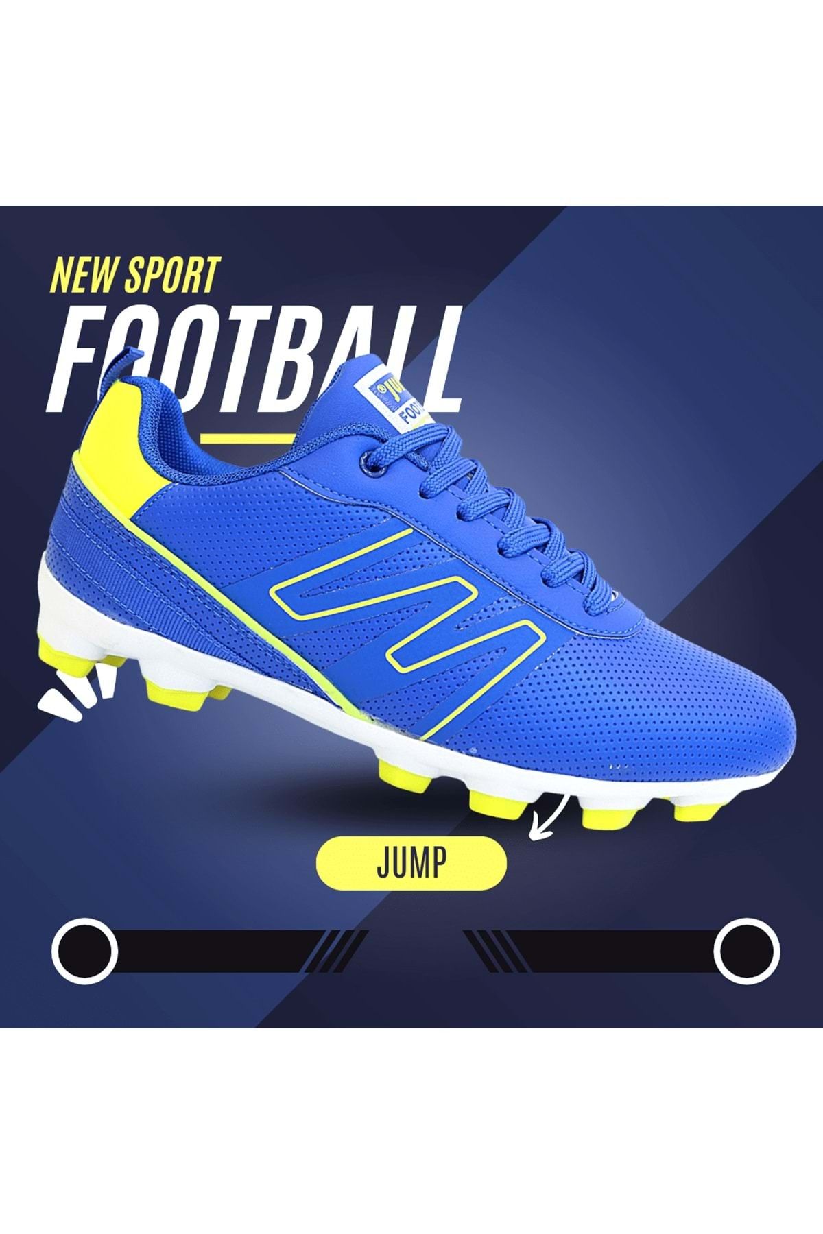 Jump 1748-28843 Bağcıklı Çim Saha Futbol Ayakkabısı sax mavi