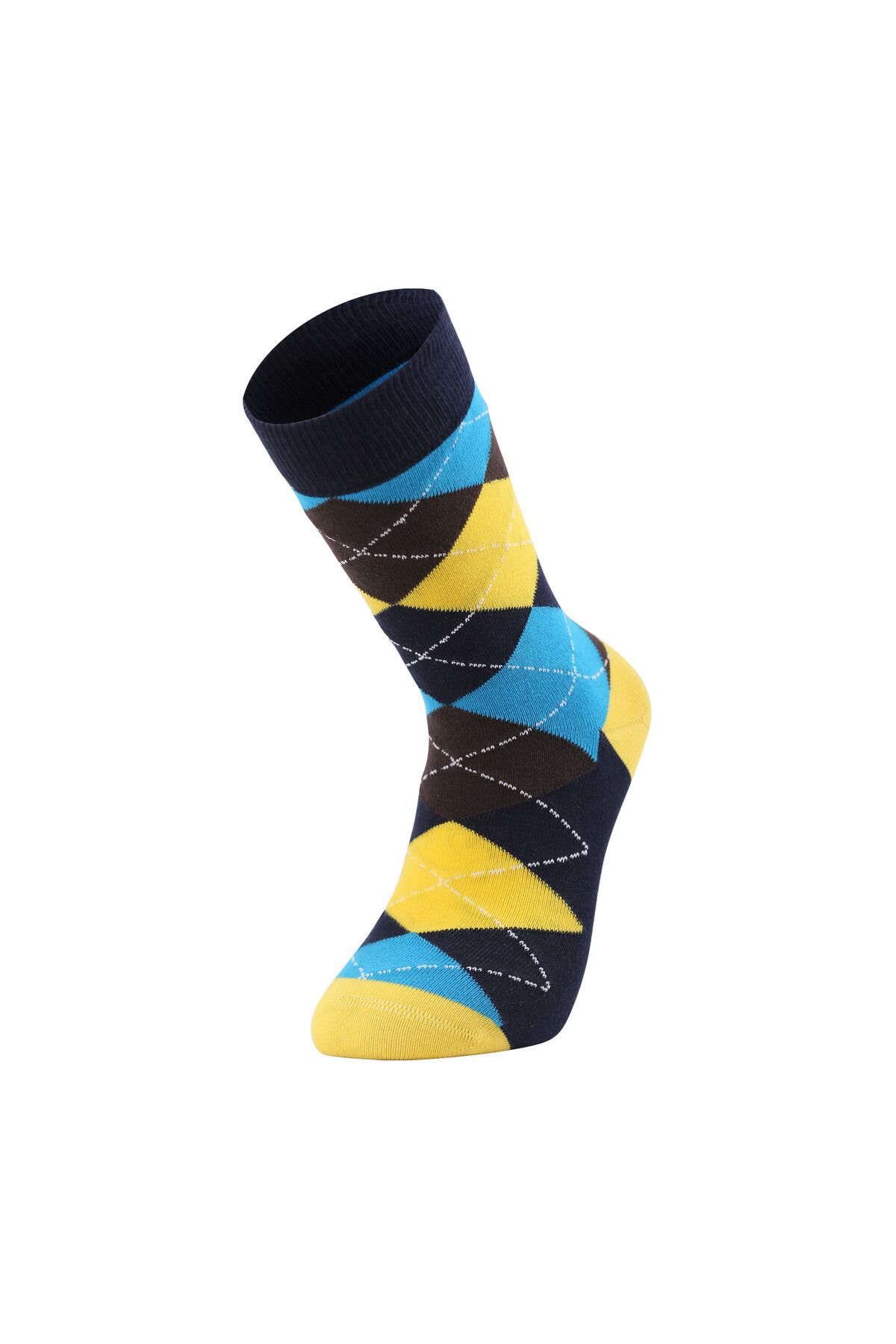 Colorcool Eğlenceli Renkli Sarı Baklava Dilim Erkek Çok Renkli Soket Çorap