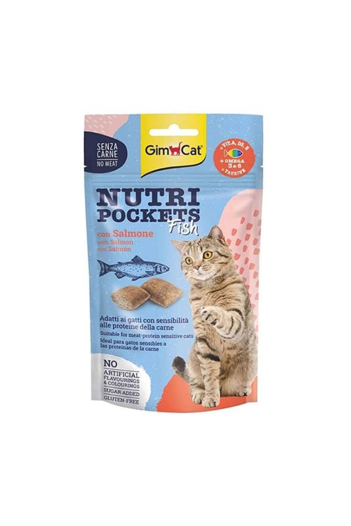 Gimcat Nutri Pockets Somon Balıklı Kedi Ödül Maması 60 gr