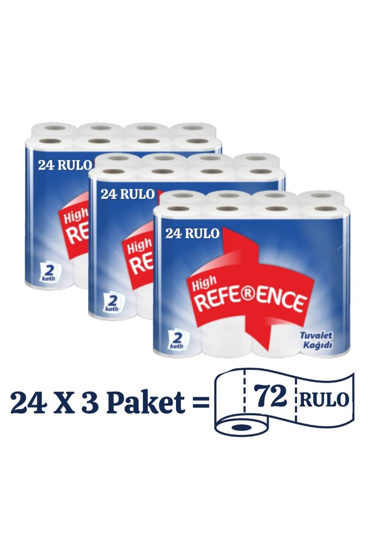 Reference Suya Ultra Dayanıklı Avantaj Paket Çift Katlı Tuvalet Kağıdı 24'lü (3 Adet)