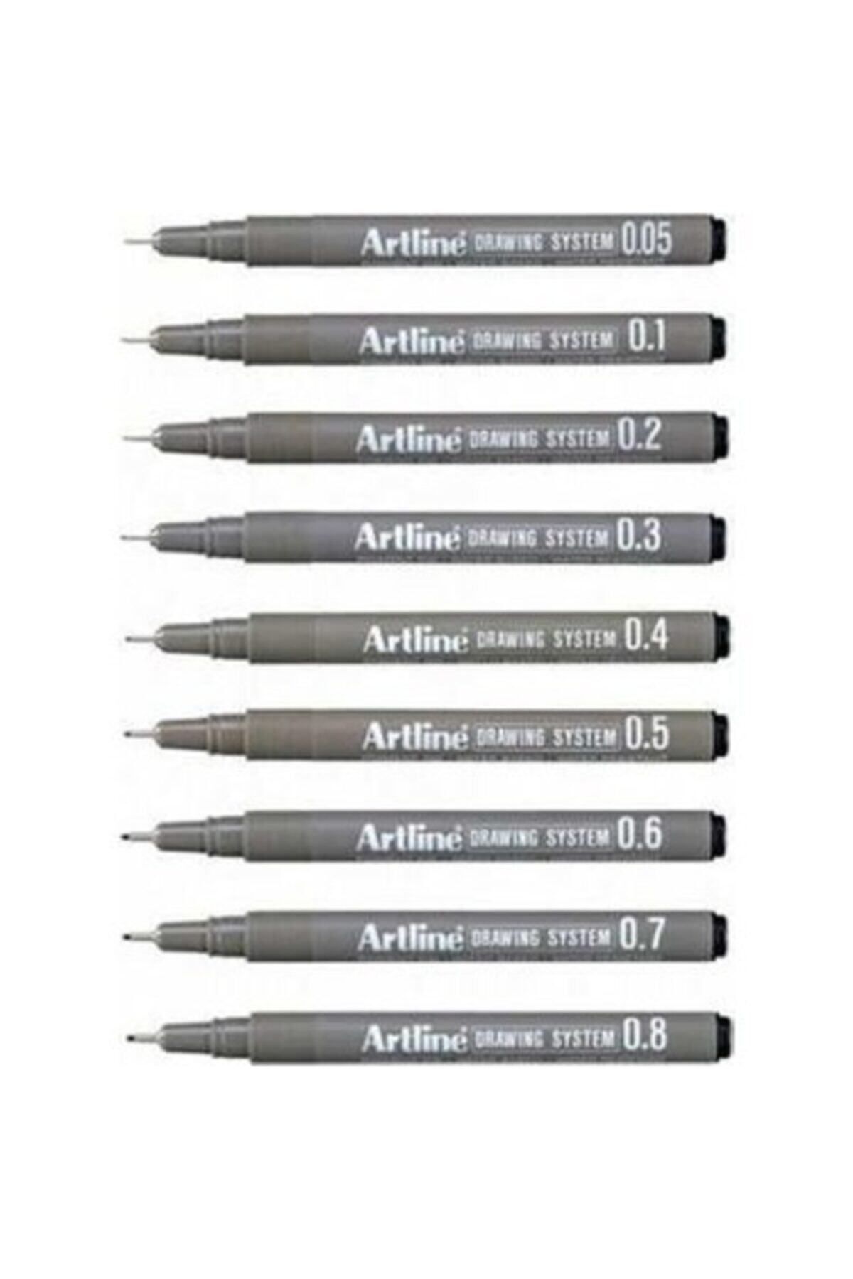 artline Drawing System Teknik Çizim Kalemi 9'li Tam Set -1