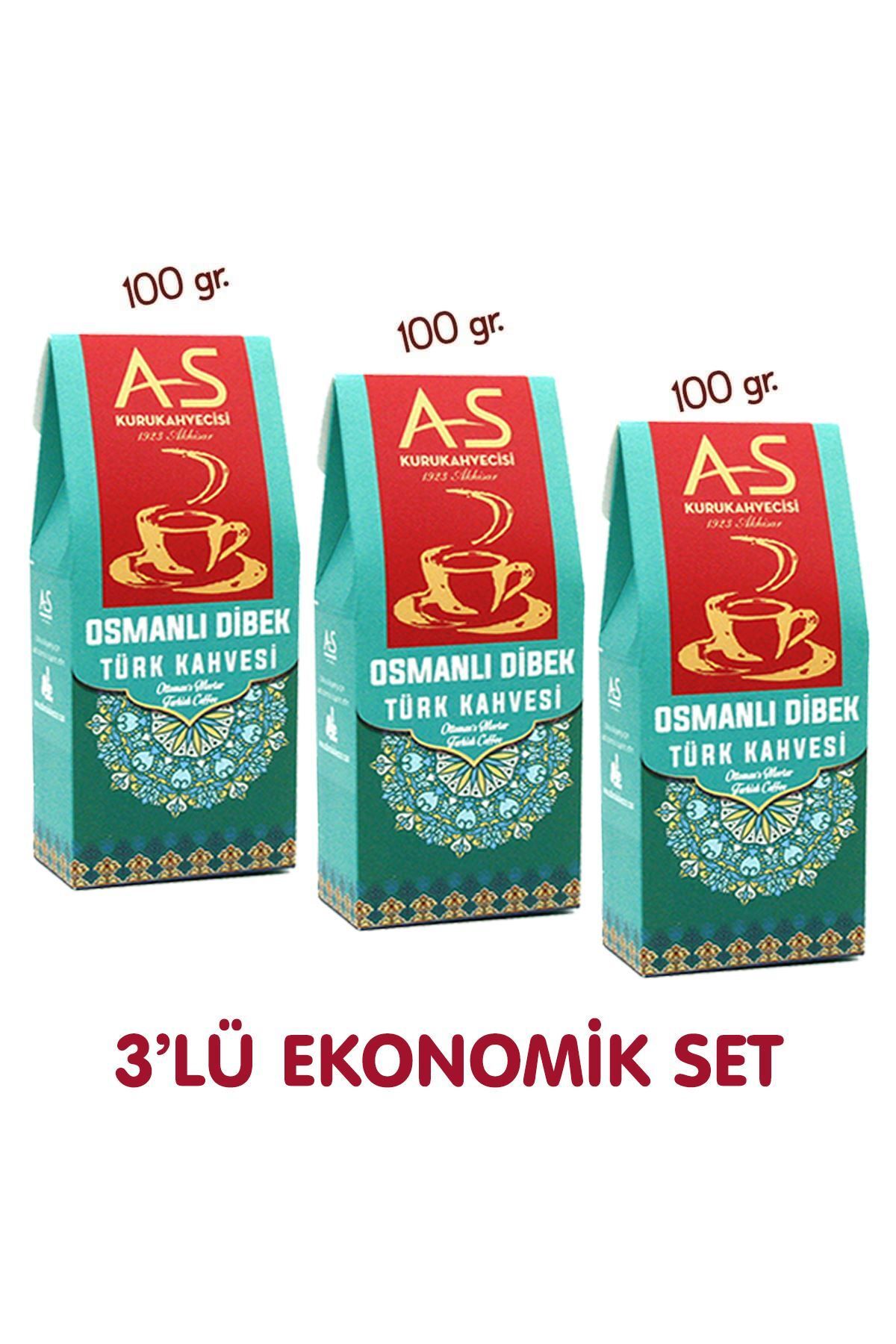 AS Kurukahvecisi 3'lü Dibek Türk Kahvesi Ekonomik Set