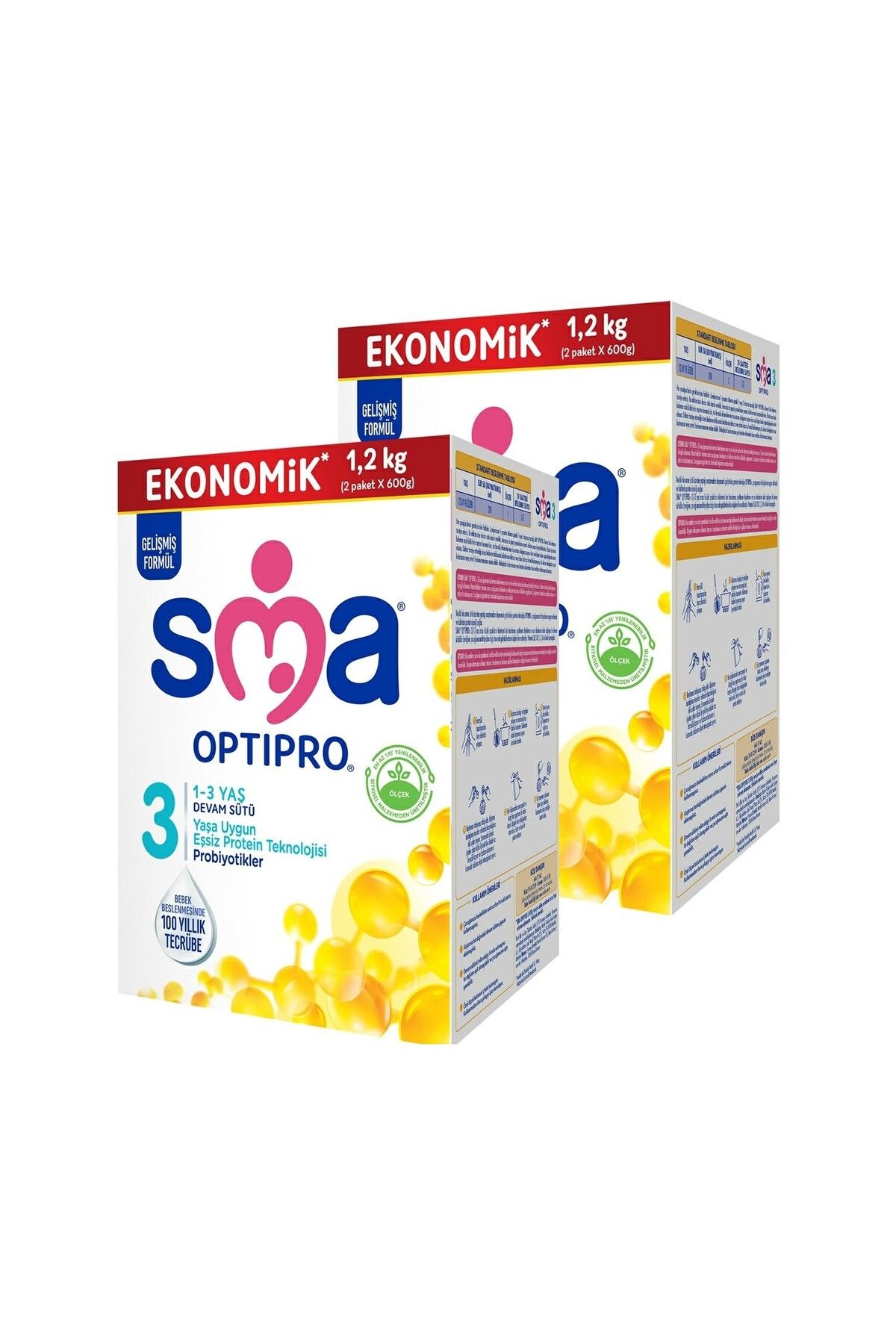SMA Optipro Probiyotik 3 1- 3 Yaş Devam Sütü 1200 gr X 2 Adet