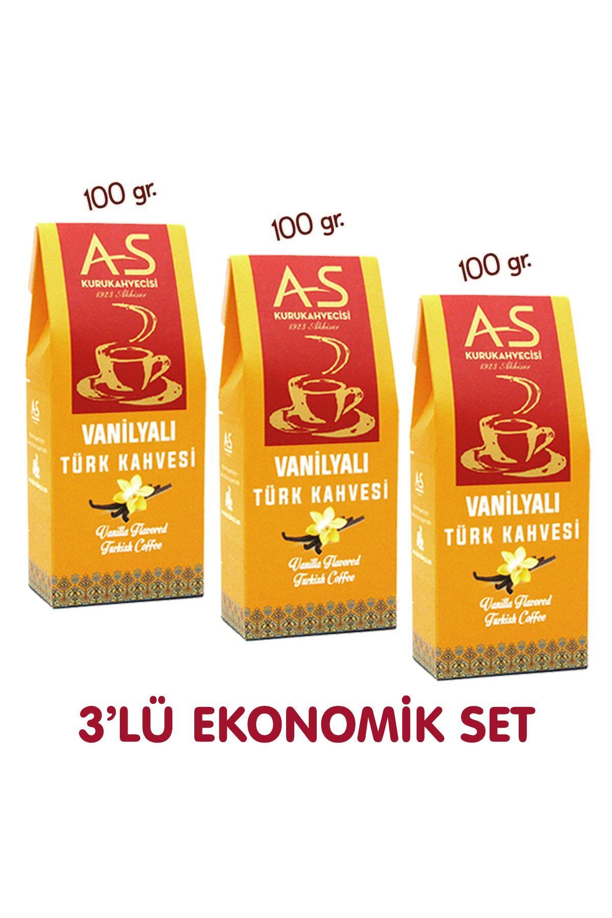 AS Kurukahvecisi 3'lü Vanilyalı Türk Kahvesi Ekonomik Set
