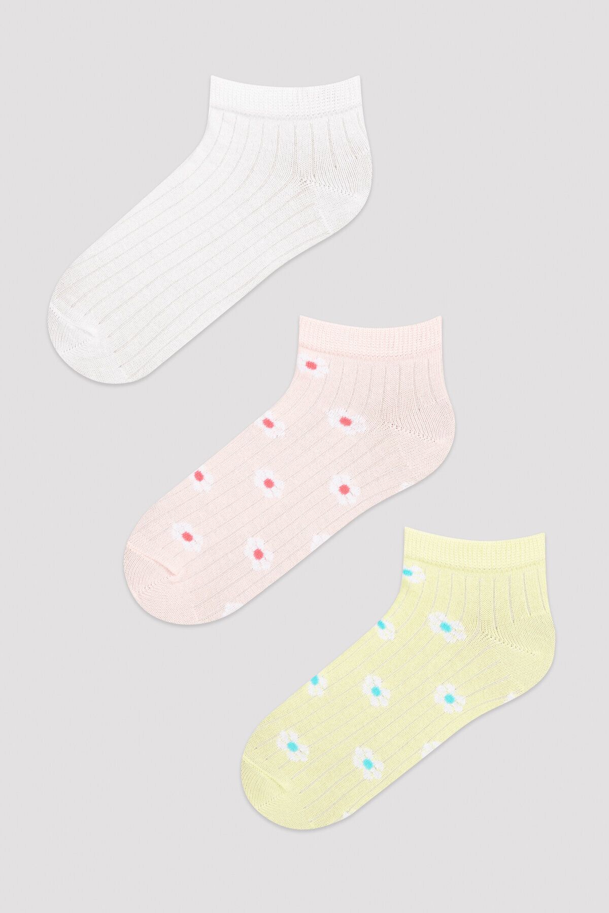 Penti Çok Renkli Kız Çocuk Daisy 3lü Liner Çorap