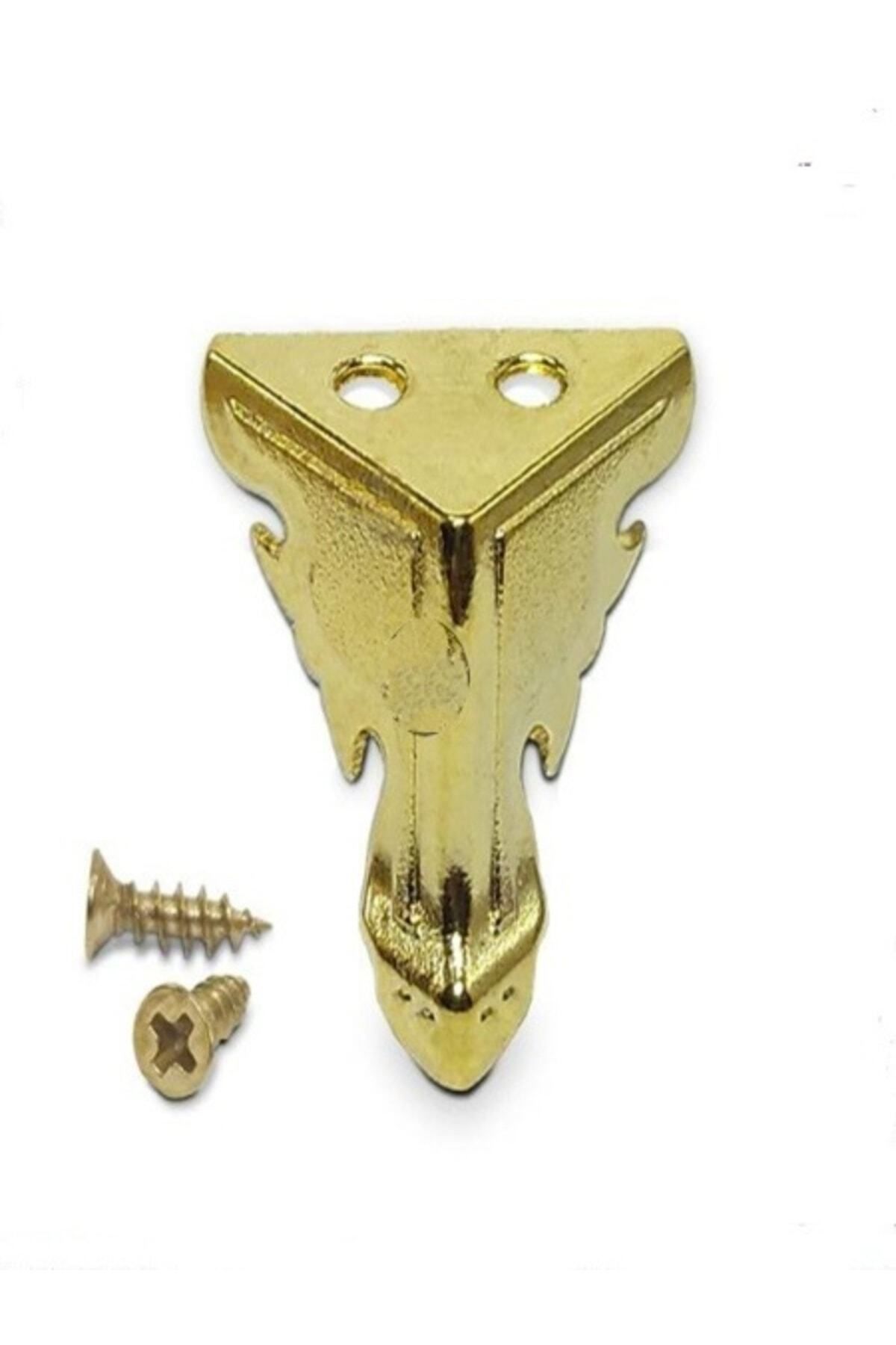 Tual Hobi Sanat Metal Kutu Ayağı Kelebek Model Gold (3,5x2,8cm) Vida Hediyeli (4 Adet)