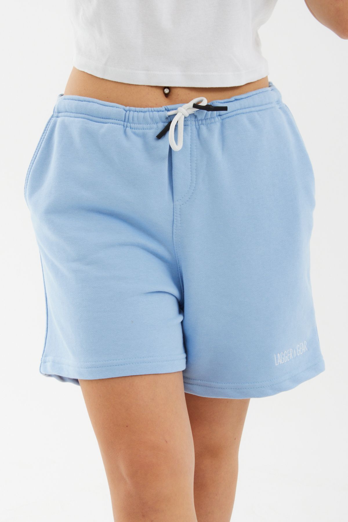 Lagger and Gear Unisex Nakışlı Mavi Şort