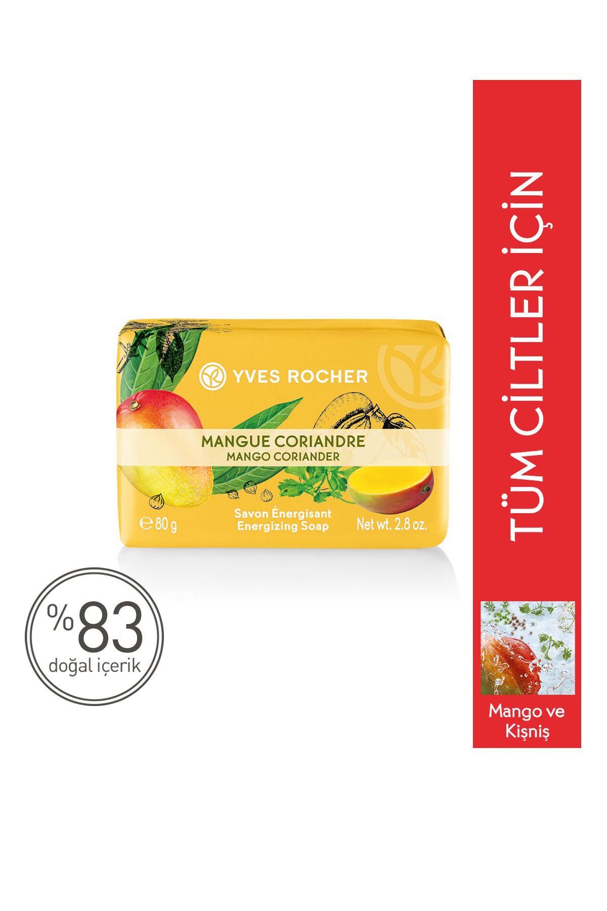 Yves Rocher Katı Sabun- Canlandırıcı Mango Kişniş- 80g-44059
