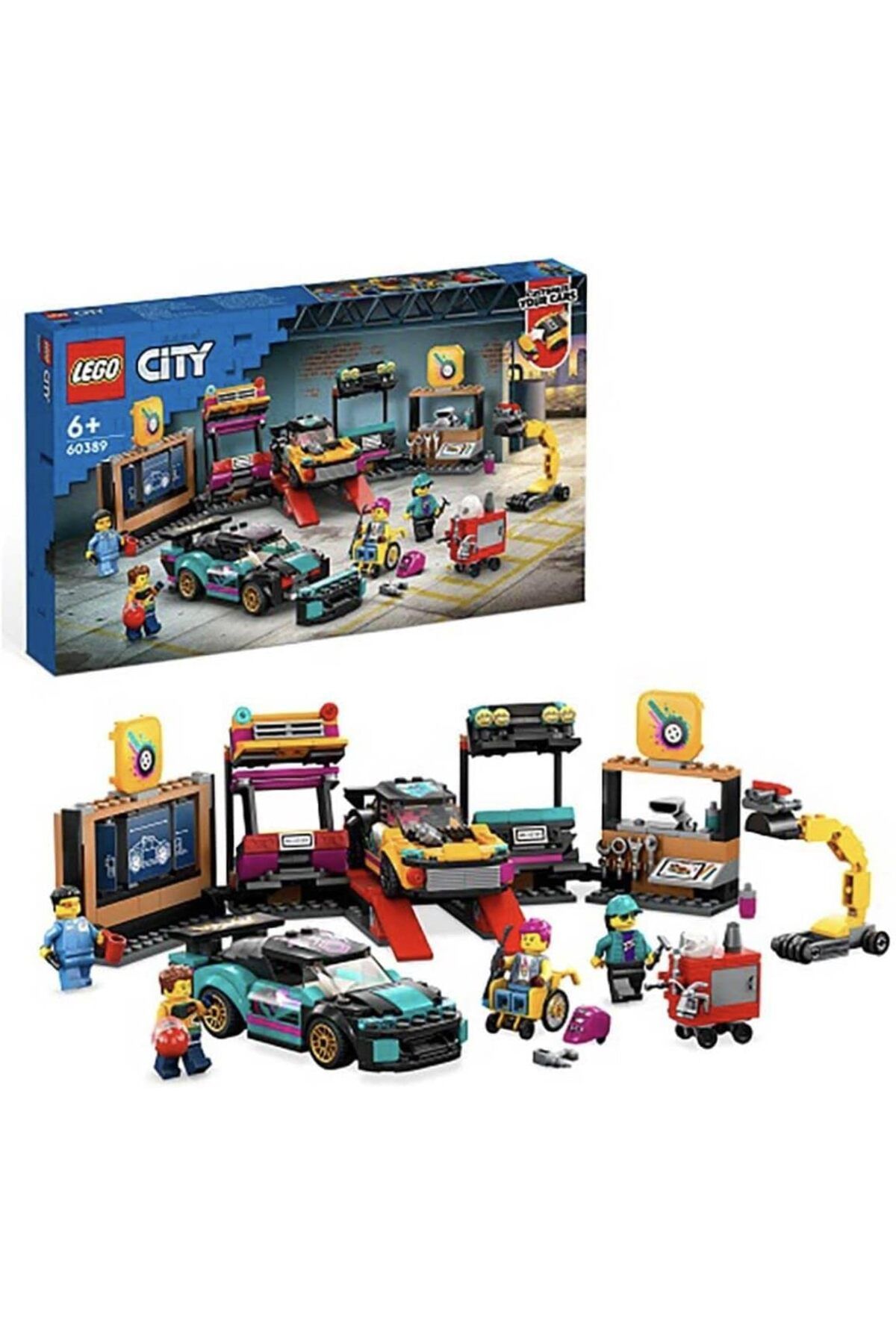 LEGO ® City Araç Modifiye Atölyesi 60389 - 6 Yaş ve Üzeri Çocuklar için Yapım Seti (507 Parça)