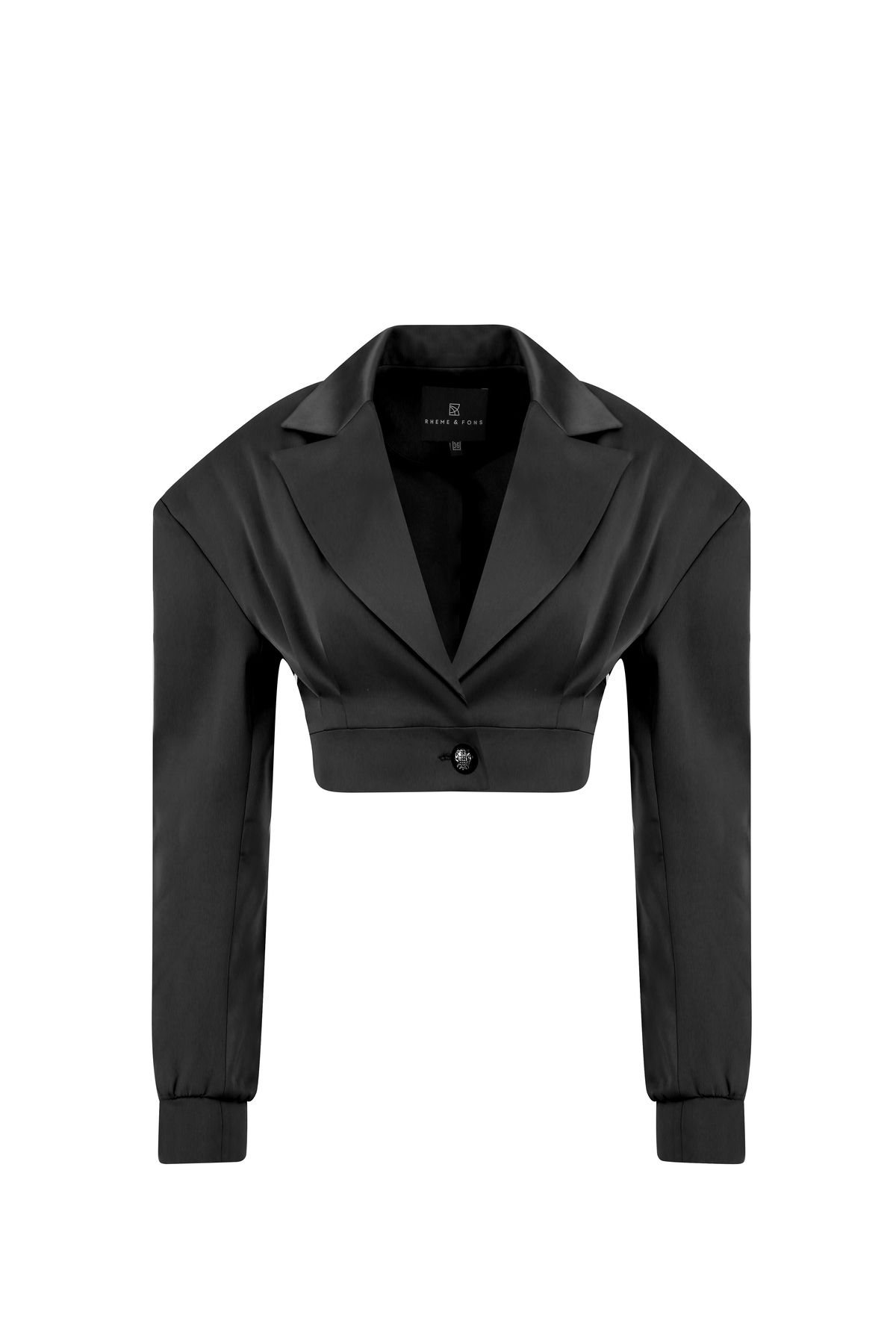 Rheme And Fons Özel Tasarım Couture El Işçiliği Düğme Detay Siyah Kadın Blazer Ceket