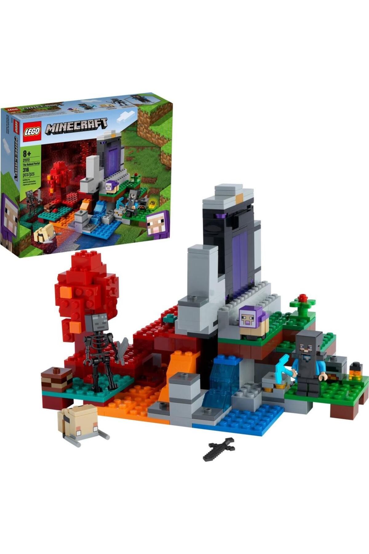 LEGO ® Minecraft™ Yıkılmış Geçit 21172 - Çocuklar için Yaratıcı Oyuncak Yapım Seti (316 Parça)