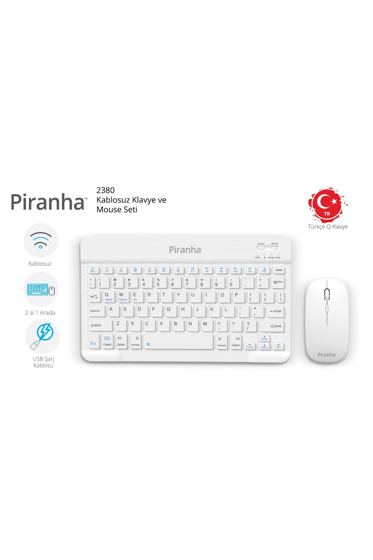 Piranha 2380 Bluetooth Klavye Ve Mouse Set