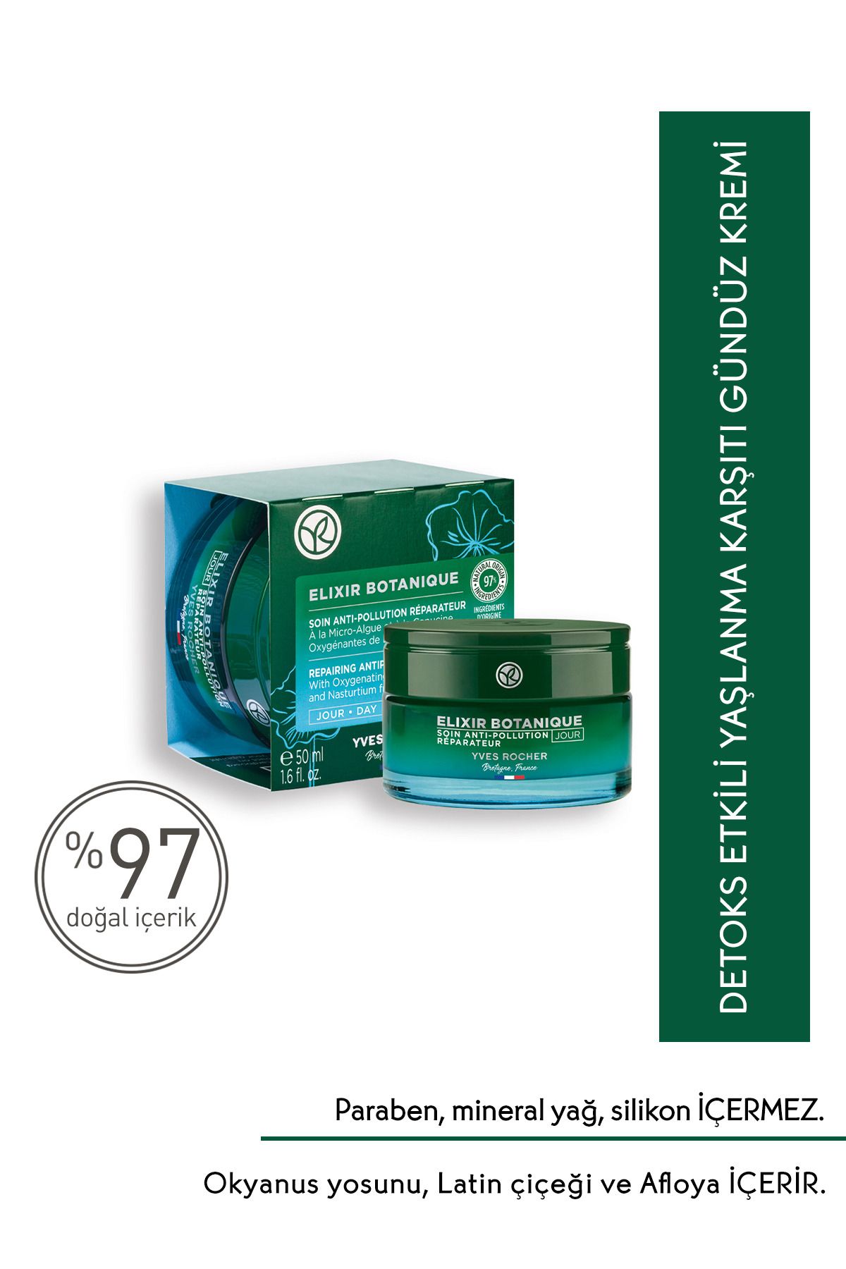 Yves Rocher Gündüz Kremi - Yaşlanma Karşıtı Bitkisel Antioksidan Bakım / Elixir Botanique-50 ml-55679