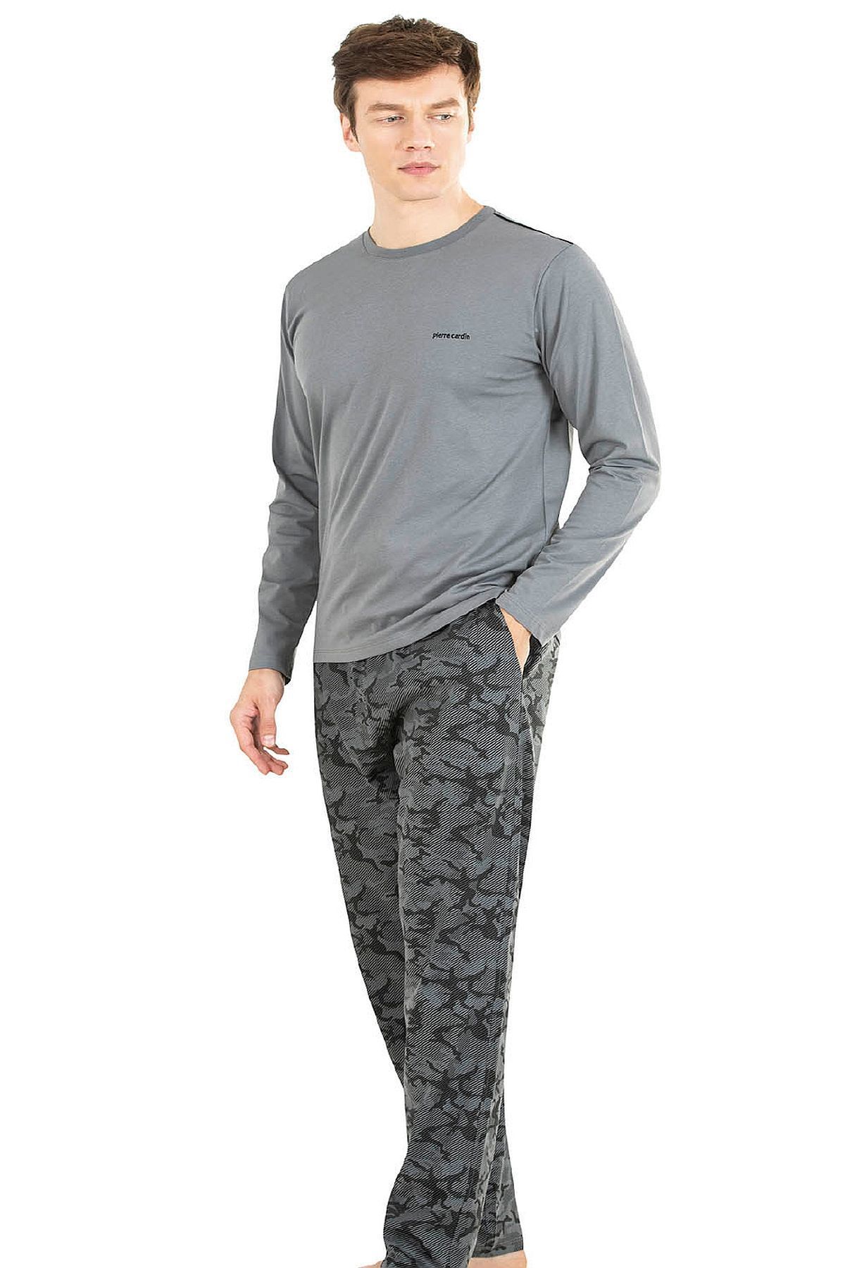 Pierre Cardin 6038 Erkek Uzun Kollu Pijama Takımı-gri