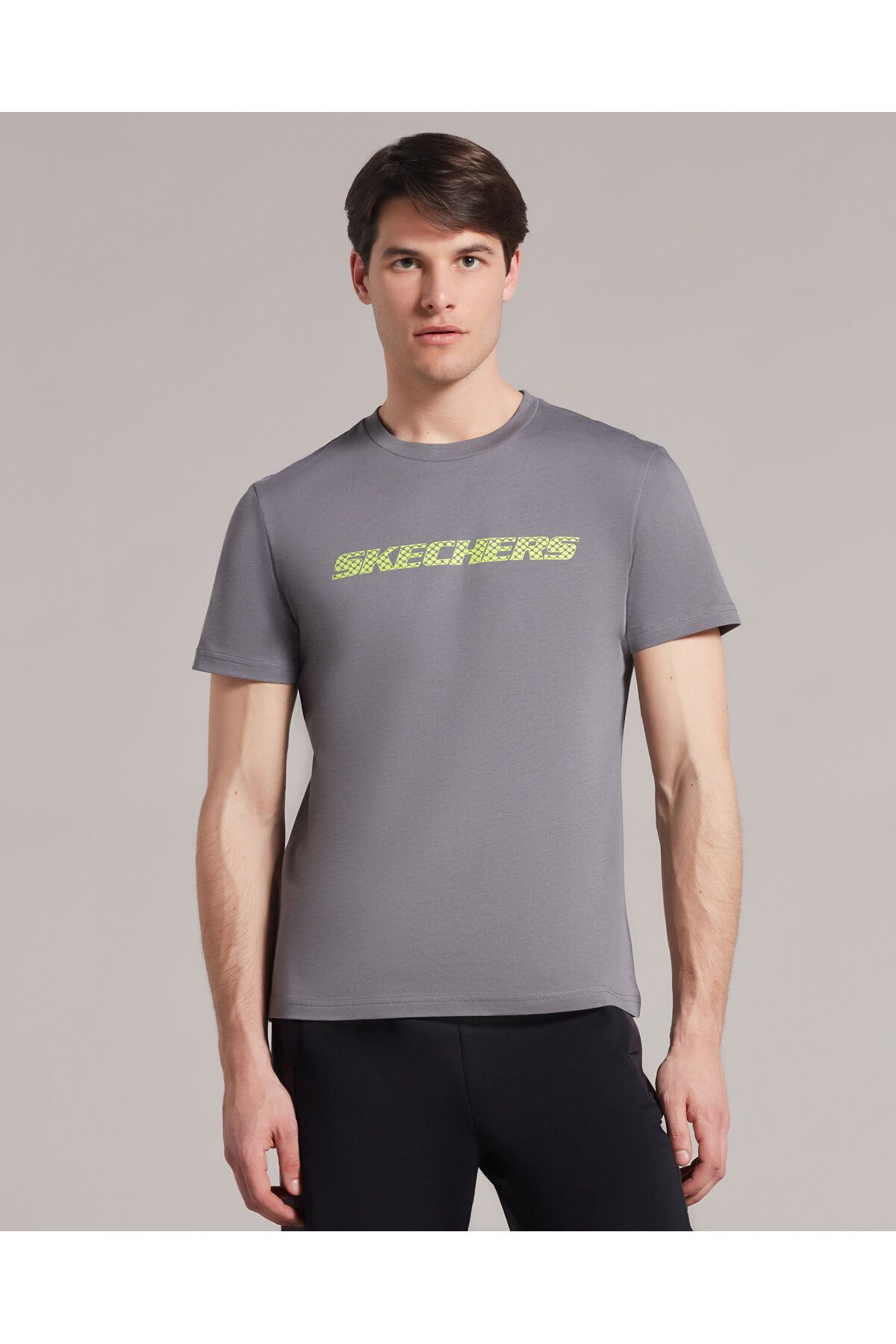 Skechers M Graphic Tee Big Logo T-shirt Erkek Gri Tshirt S212960-003